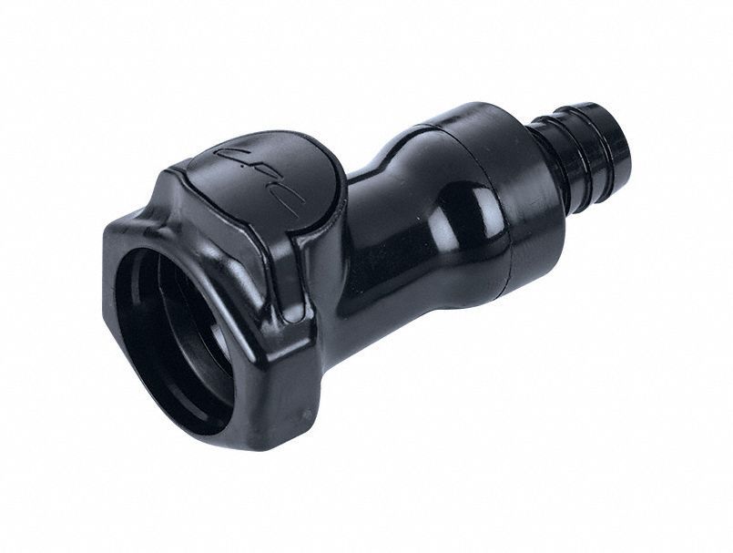 Quick Connection Coupling: Straight, 1/2 in ID Size, Quick-Disconnect Coupler x Barbed, Polysulfone