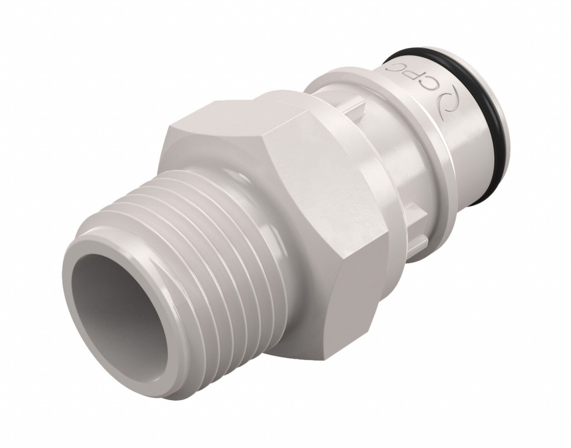 Quick Connection Coupling: Straight, 1/2 in Pipe Size, Quick-Disconnect Coupler x NPT, Polysulfone
