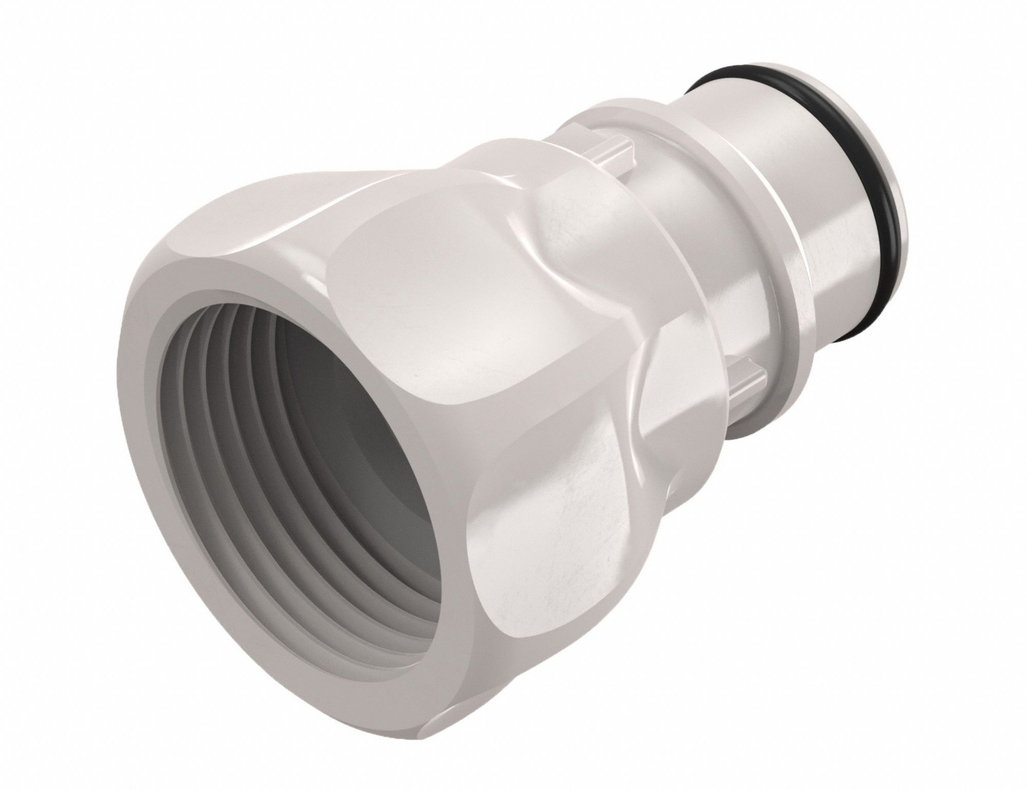 Quick Connection Coupling: Straight, 3/4 in Pipe Size, Quick-Disconnect Coupler x BSPP, Polysulfone