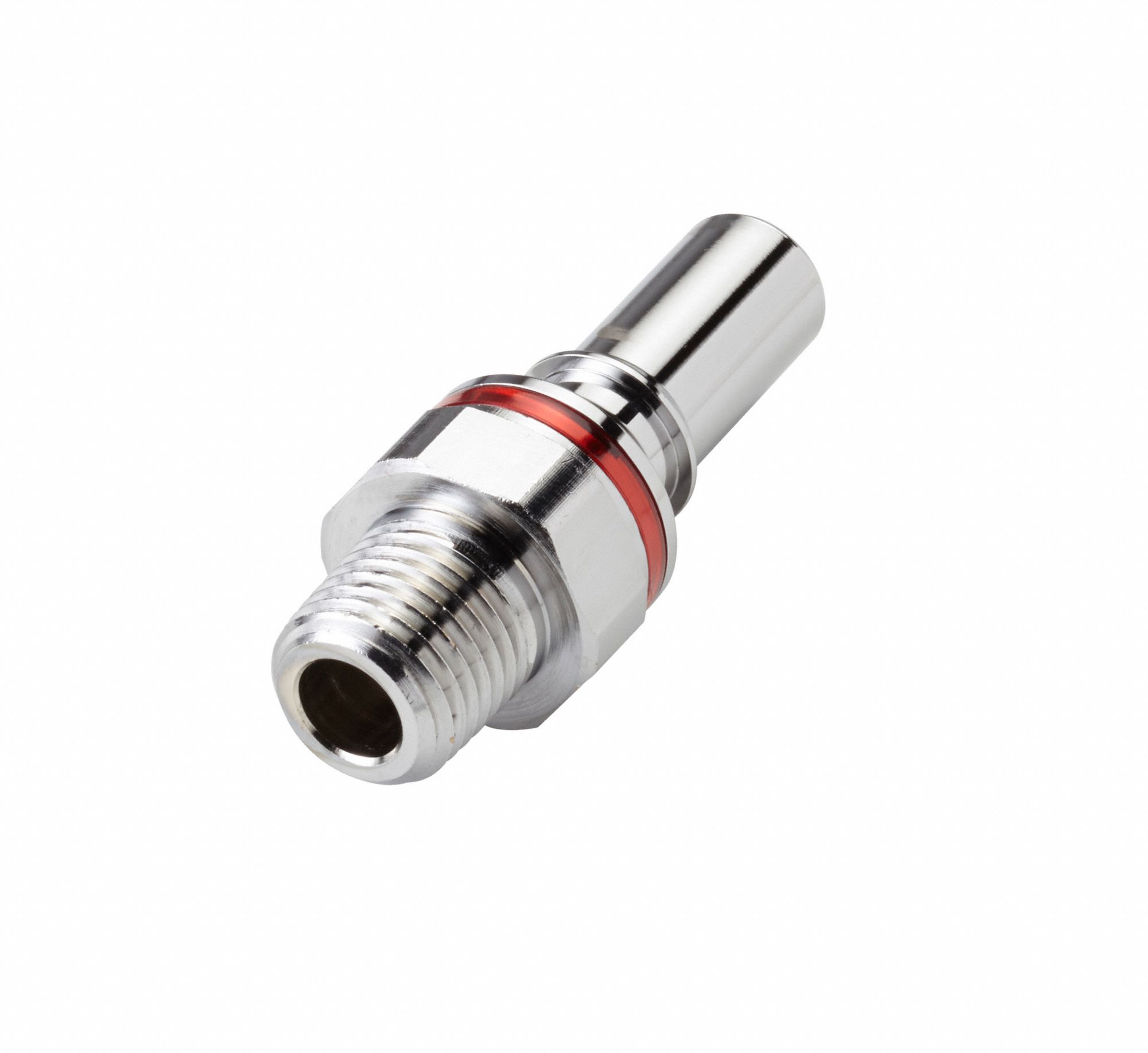 Quick Connection Coupling: Straight, 1/4 in Pipe Size, Warm Red, Quick Disconnect/Threaded, Brass