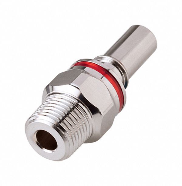 Quick Connection Coupling: Straight, 3/8 in Pipe Size, Warm Red, Quick Disconnect/Threaded, Brass
