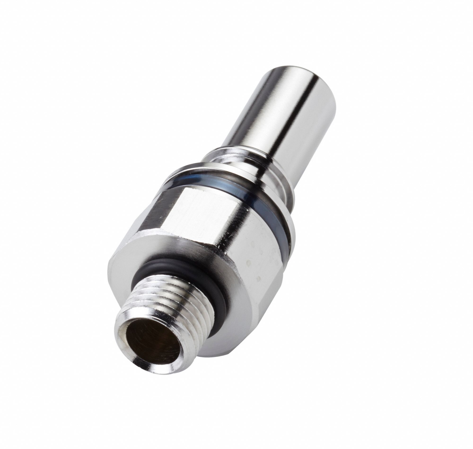 Quick Connection Coupling: Straight, 1/4 in Pipe Size, Cool Blue, Quick Disconnect, Brass