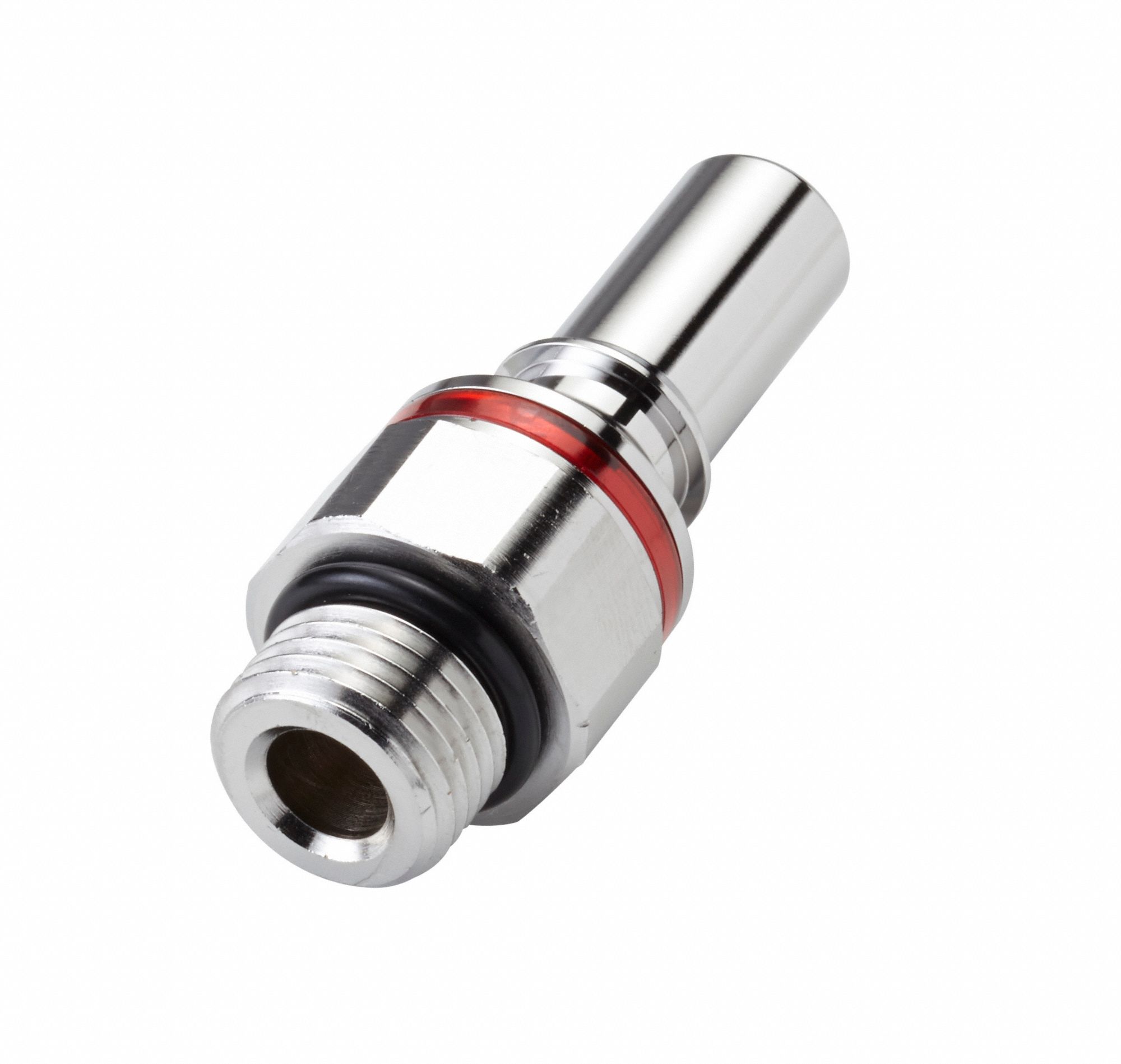 Quick Connection Coupling: Straight, 3/8 in Pipe Size, Warm Red, Quick Disconnect, Brass