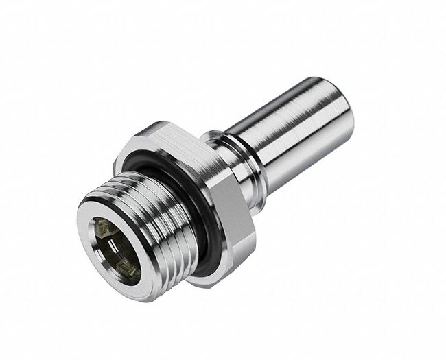 Quick Connection Coupling: Straight, 3/8 in Pipe Size, Cool Blue, Quick Disconnect/Threaded, Brass