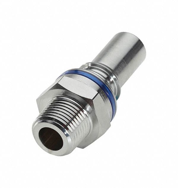 Quick Connection Coupling: Straight, 3/8 in Pipe Size, Cool Blue, Quick Disconnect/Threaded, Brass