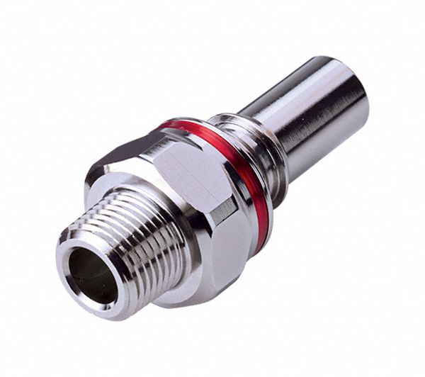 Quick Connection Coupling: Straight, 3/8 in Pipe Size, Warm Red, Quick Disconnect/Threaded, Brass