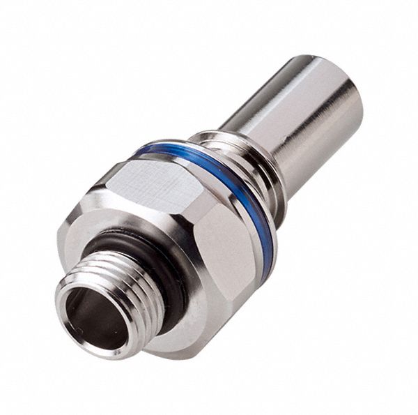 Quick Connection Coupling: Straight, 3/8 in Pipe Size, Cool Blue, Quick Disconnect, Brass