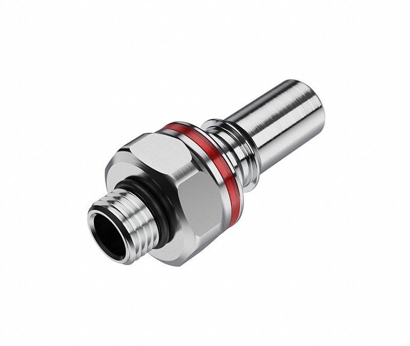 Quick Connection Coupling: Straight, 3/8 in Pipe Size, Warm Red, Quick Disconnect, Brass