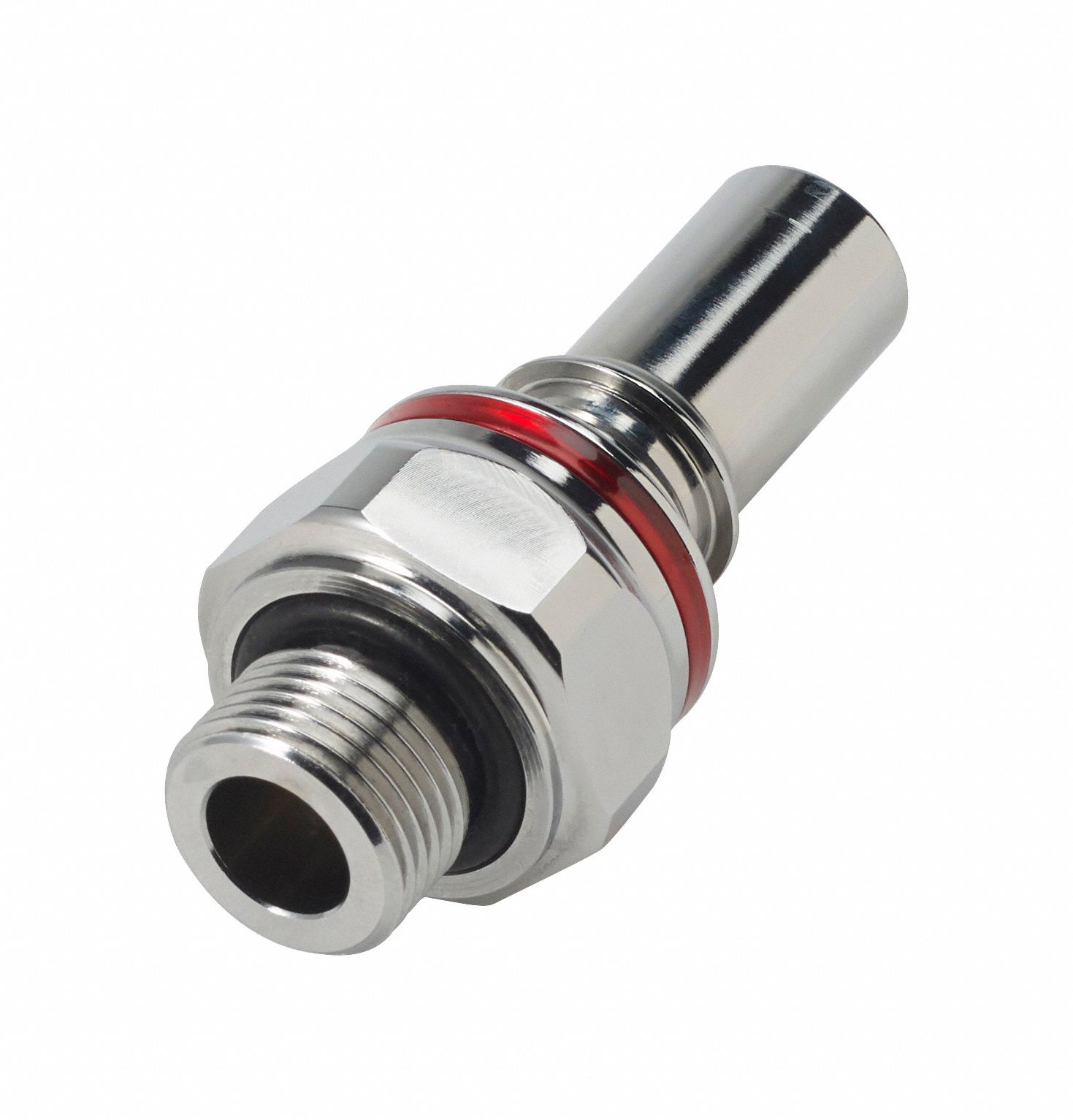 Quick Connection Coupling: Straight, 3/8 in Pipe Size, Warm Red, Quick Disconnect/Threaded, Brass