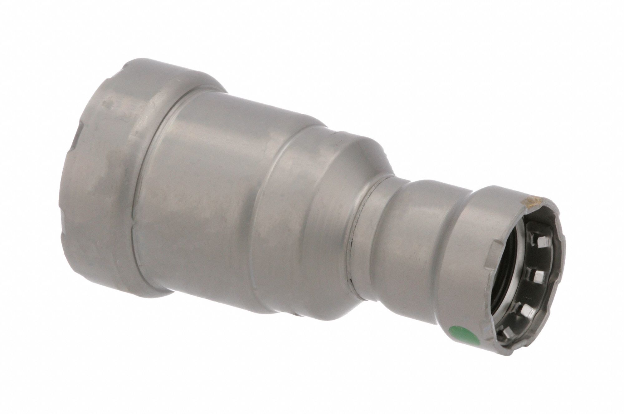 Crimp Fitting: 1 1/4 in Pipe x 3/4 in Pipe Size, Press-fit x Press-fit, Carbon Steel