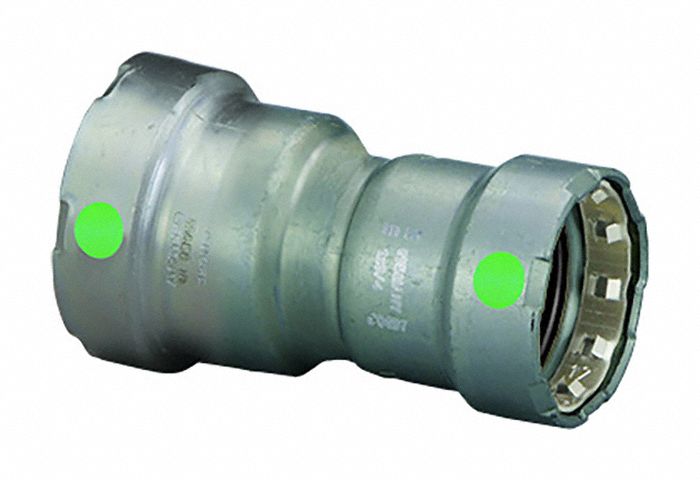 Crimp Fitting: 1 1/2 in Pipe x 1 1/4 in Pipe Size, Press-fit x Press-fit, EPDM