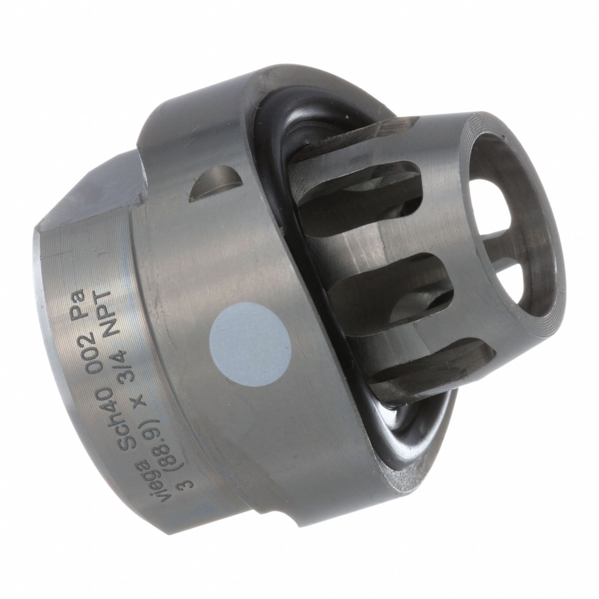 Crimp Adapter Fitting: 3 in Pipe x 3/4 in Pipe Size, FNPT, Carbon Steel, FKM