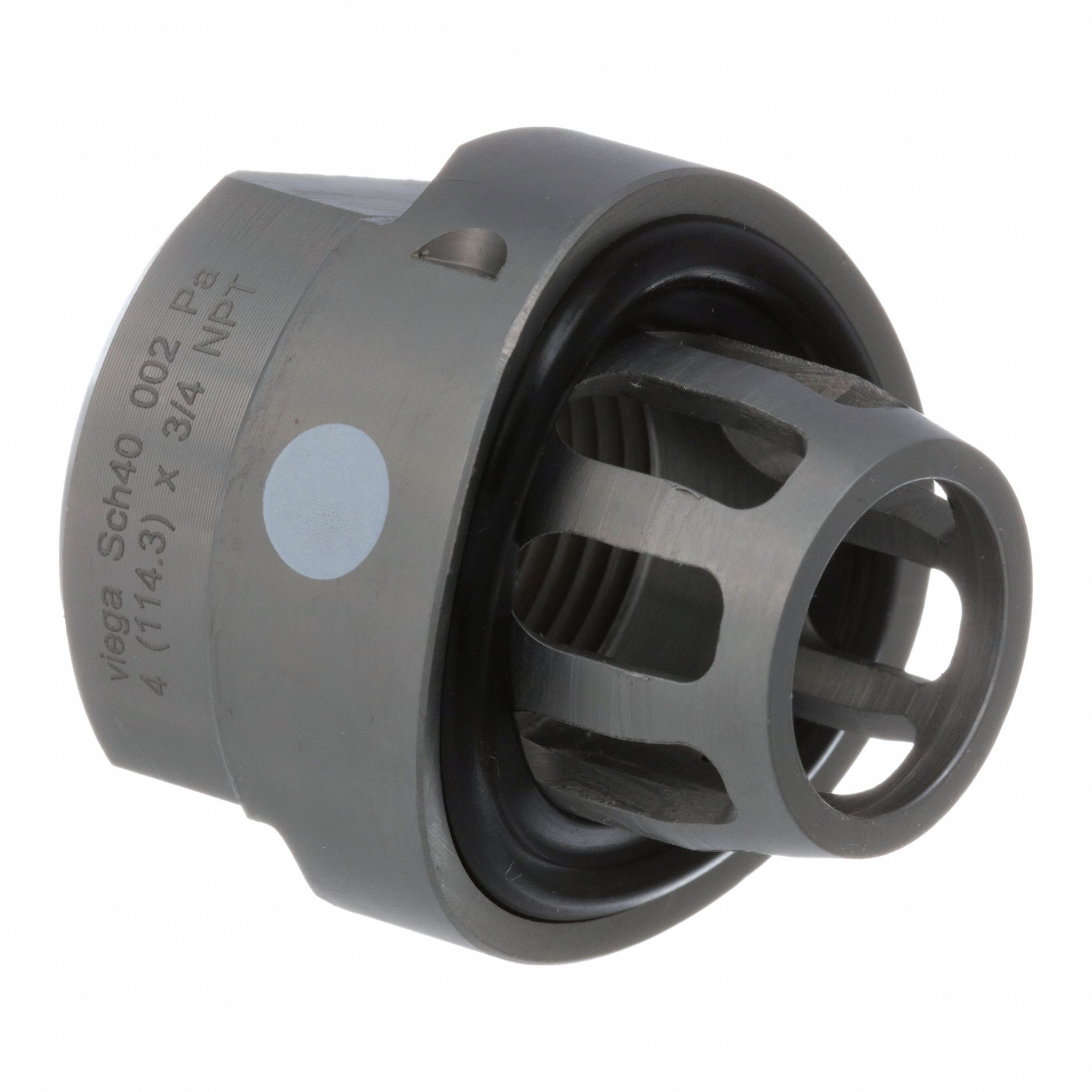 Crimp Adapter Fitting: 4 in Pipe x 3/4 in Pipe Size, FNPT, Carbon Steel, FKM