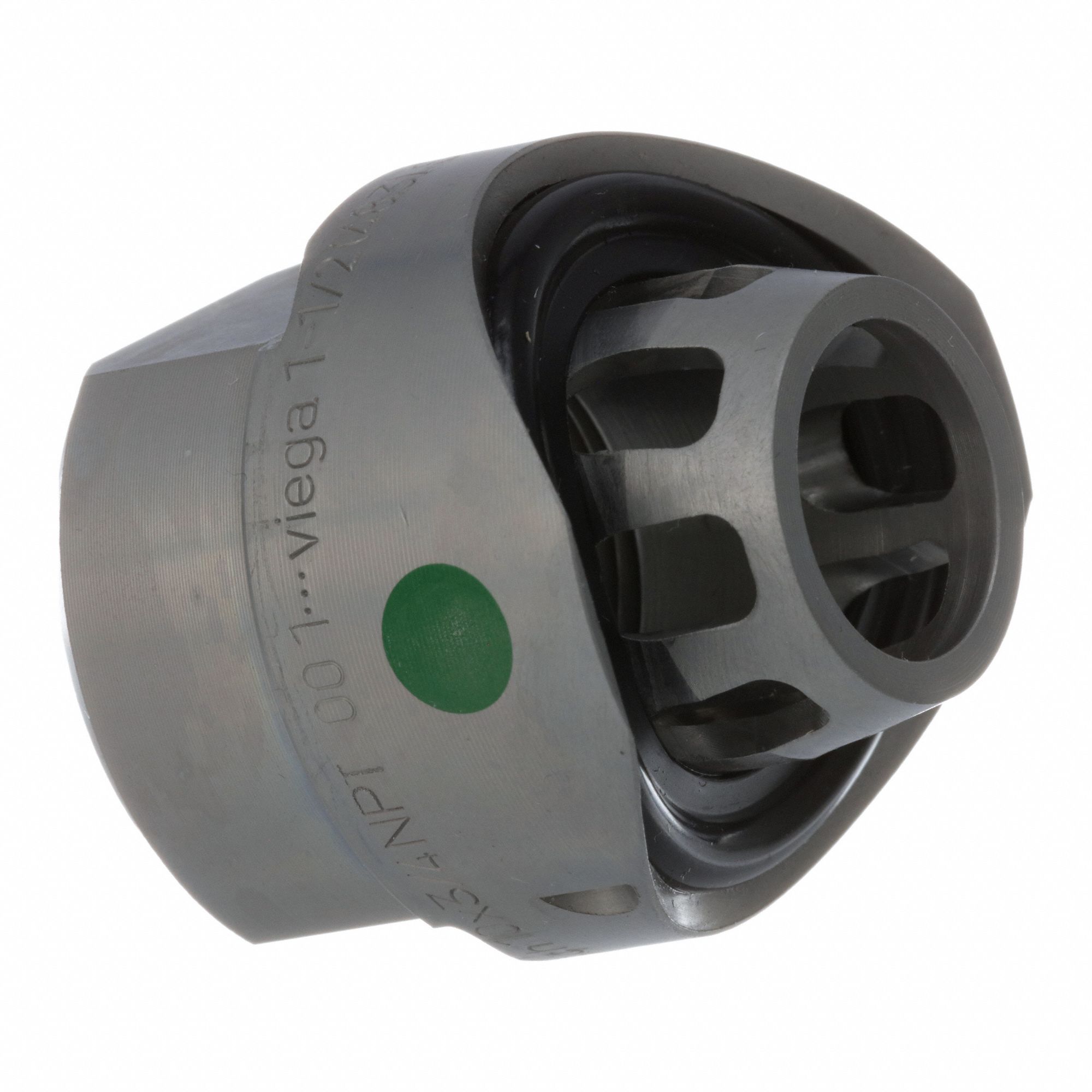 Crimp Adapter Fitting: 1 1/2 in Pipe x 3/4 in Pipe Size, Press-fit x FNPT, EPDM