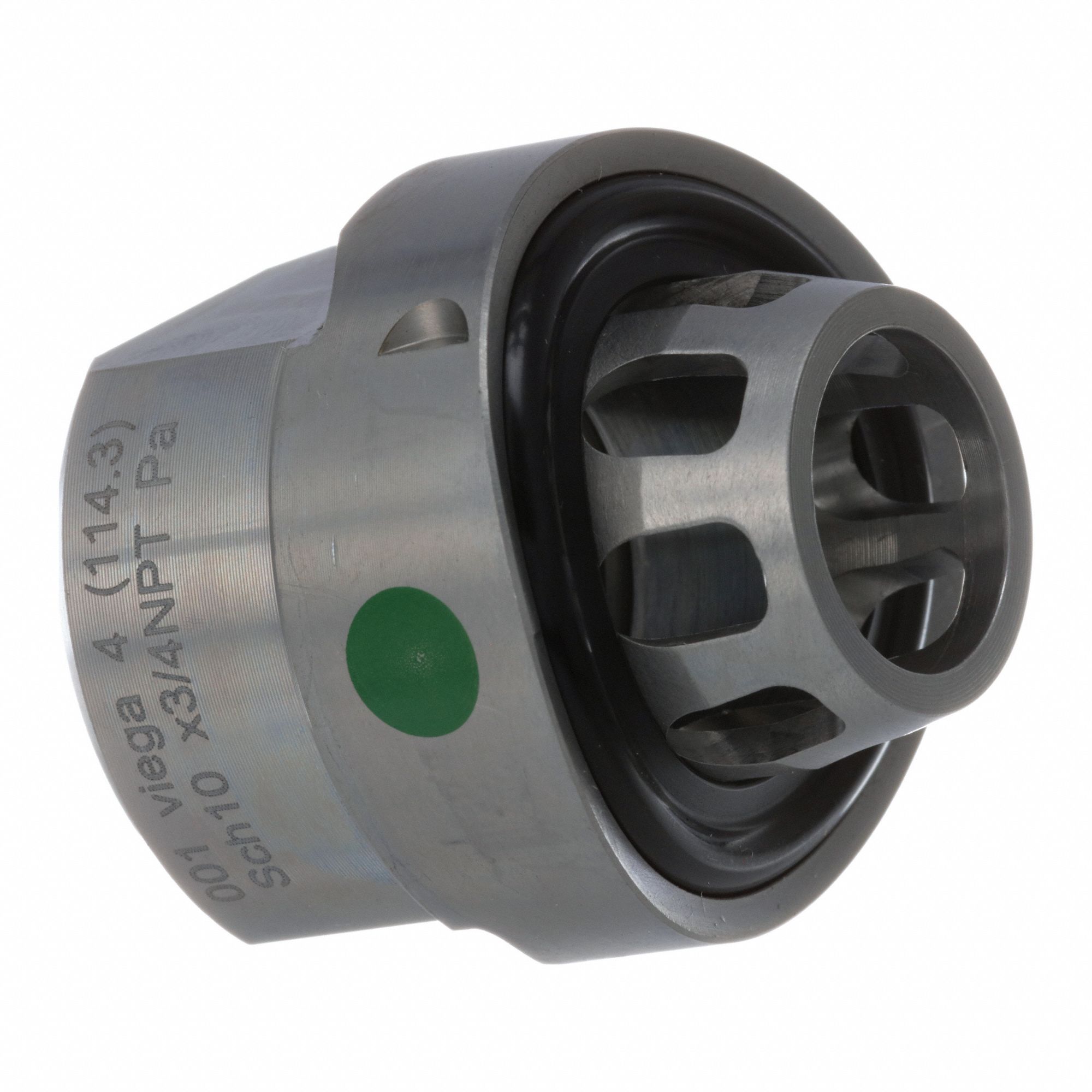 Crimp Adapter Fitting: 4 in Pipe x 3/4 in Pipe Size, Press-fit x FNPT, Carbon Steel