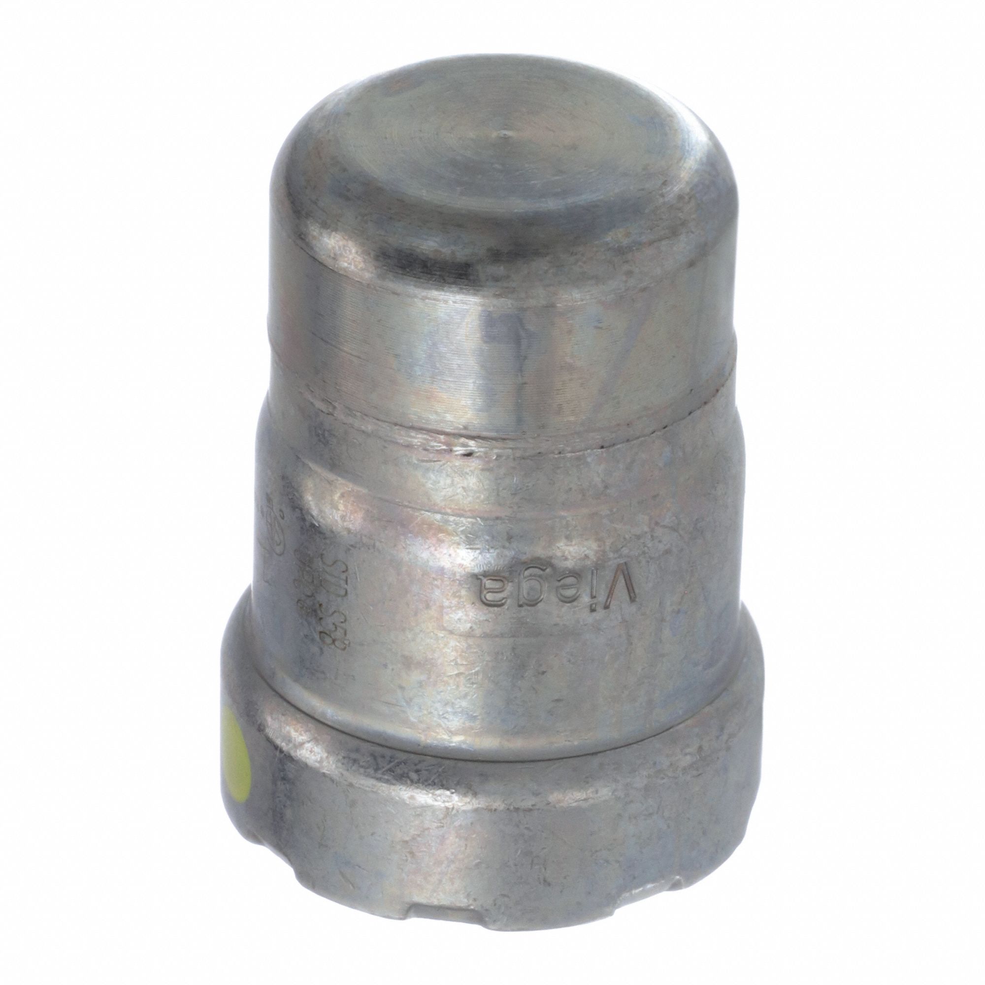 Crimp Fitting Cap: 1 in Pipe Size, Press-fit, Carbon Steel, HNBR