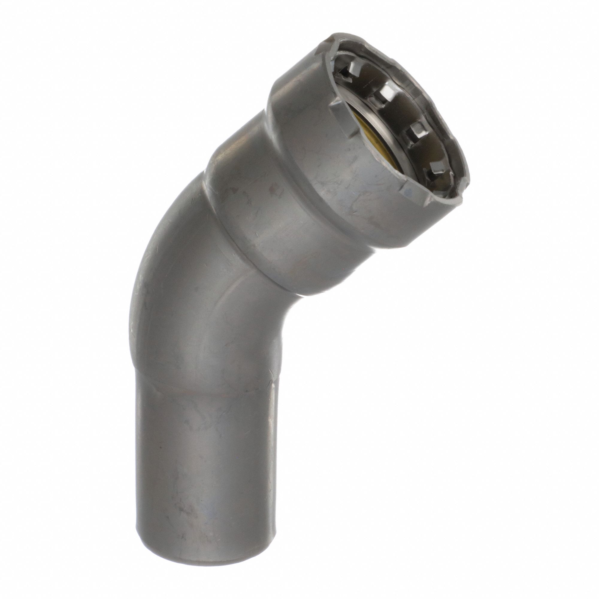 Crimp Elbow Fitting: 3/4 in Pipe x 3/4 in CTS Size, Press-fit x FTG, Carbon Steel