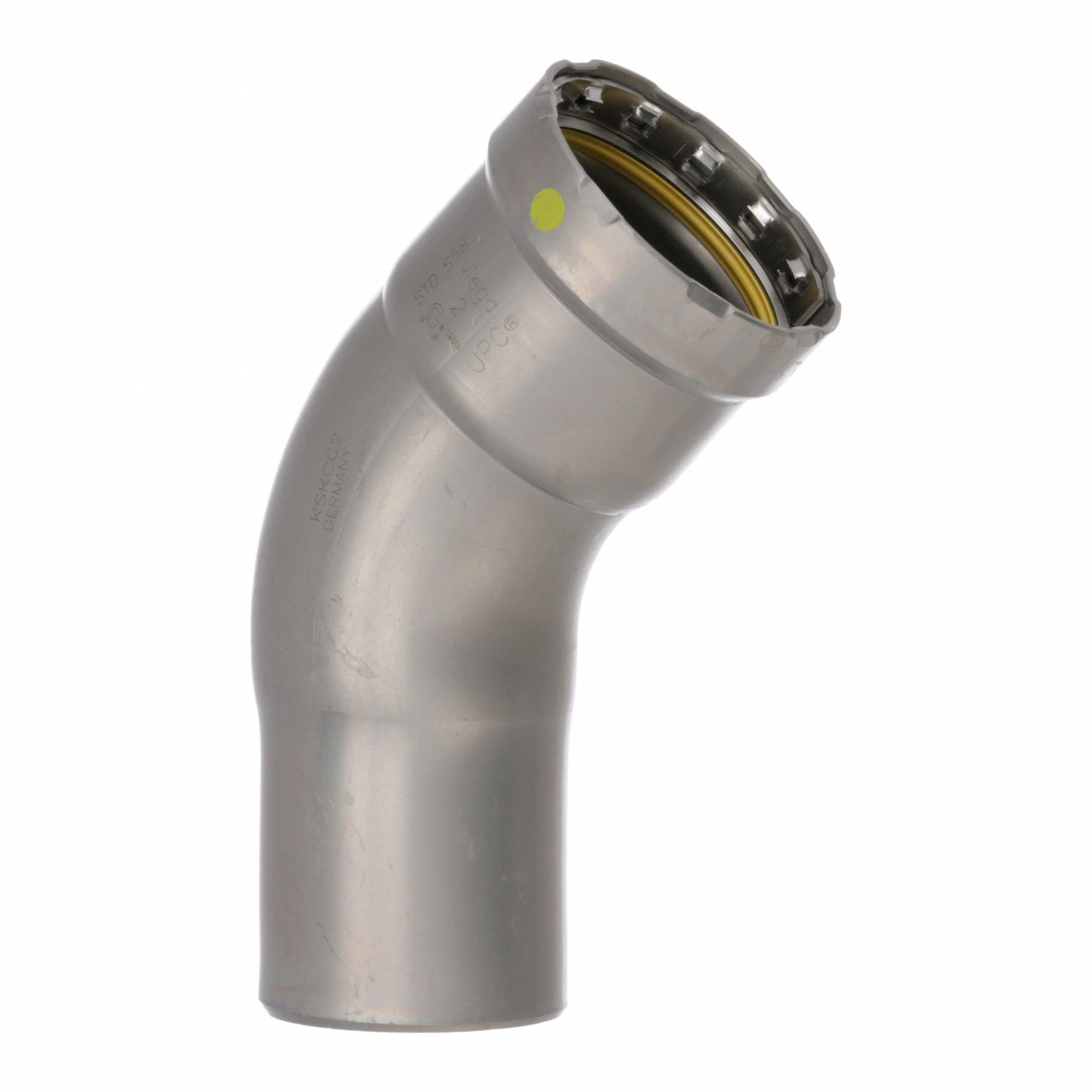 Crimp Elbow Fitting: 2 in Pipe x 2 in CTS Size, Press-fit x FTG, Carbon Steel, HNBR