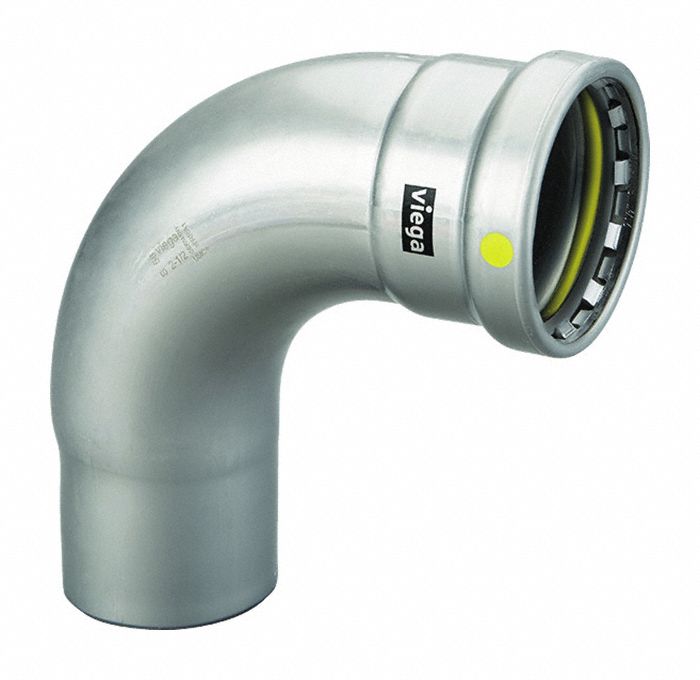 Crimp Elbow Fitting: 2 1/2 in Pipe x 2 1/2 in CTS Size, Press-fit x FTG, HNBR