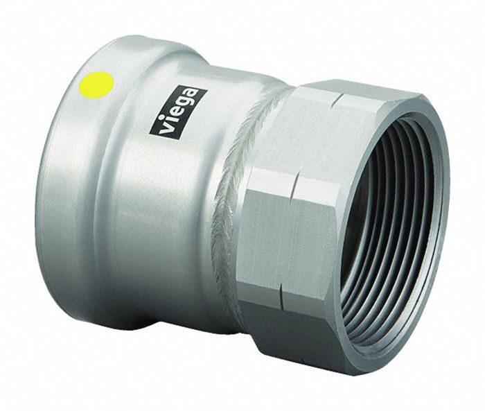 Crimp Adapter Fitting: 2 1/2 in Pipe x 2 1/2 in Pipe Size, Press-fit x FNPT, HNBR