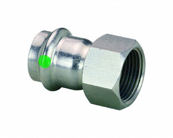 Crimp Adapter Fitting: 1 1/2 in CTS x 1 1/2 in Pipe Size, Straight, Press-fit x FNPT