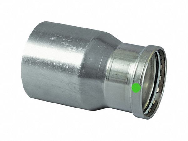 Crimp Fitting: 2 1/2 in CTS x 2 in CTS Size, Straight, FTG x Press-fit, EPDM