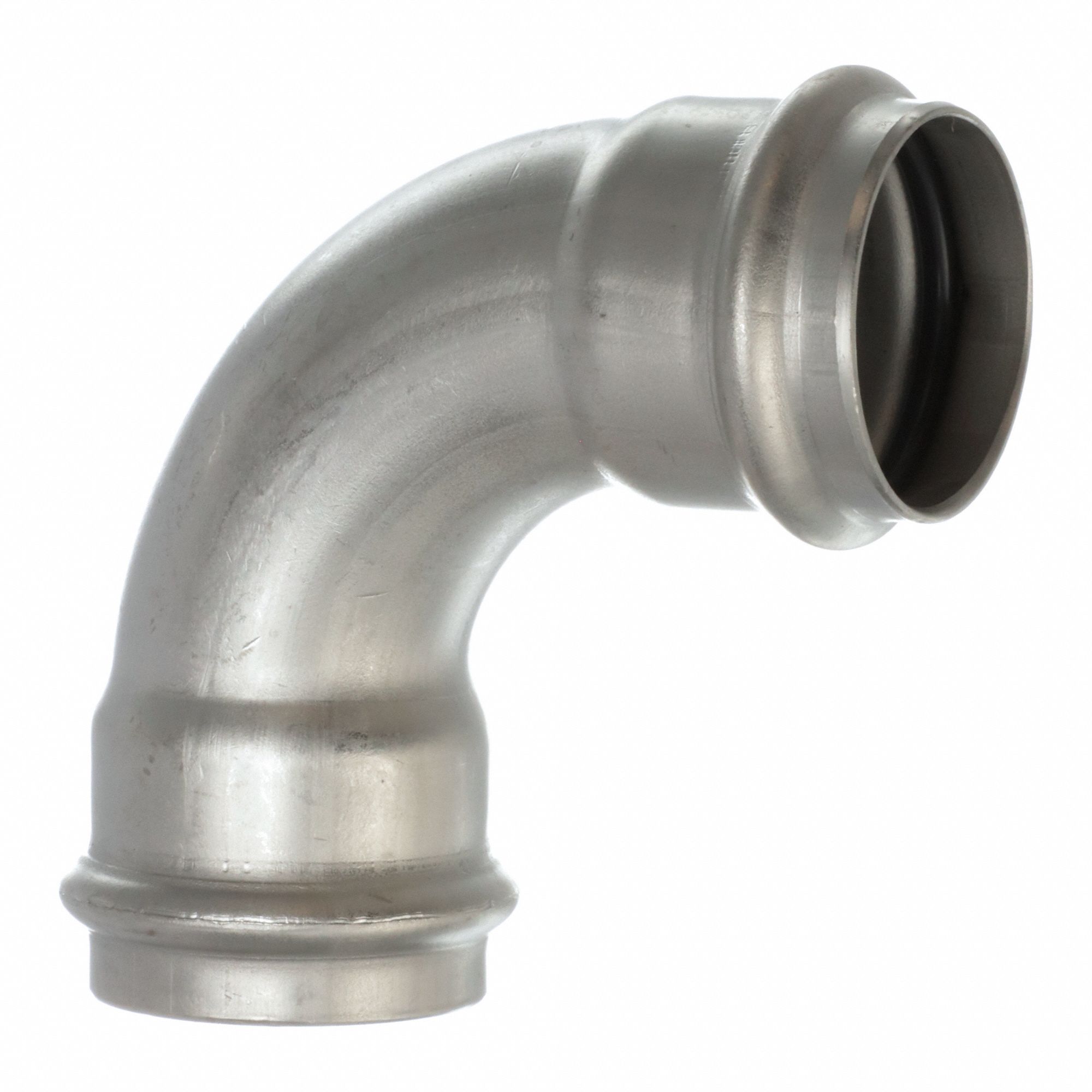 Crimp Elbow Fitting: 1 1/4 in CTS x 1 1/4 in CTS Size, 90° Elbow, Stainless Steel