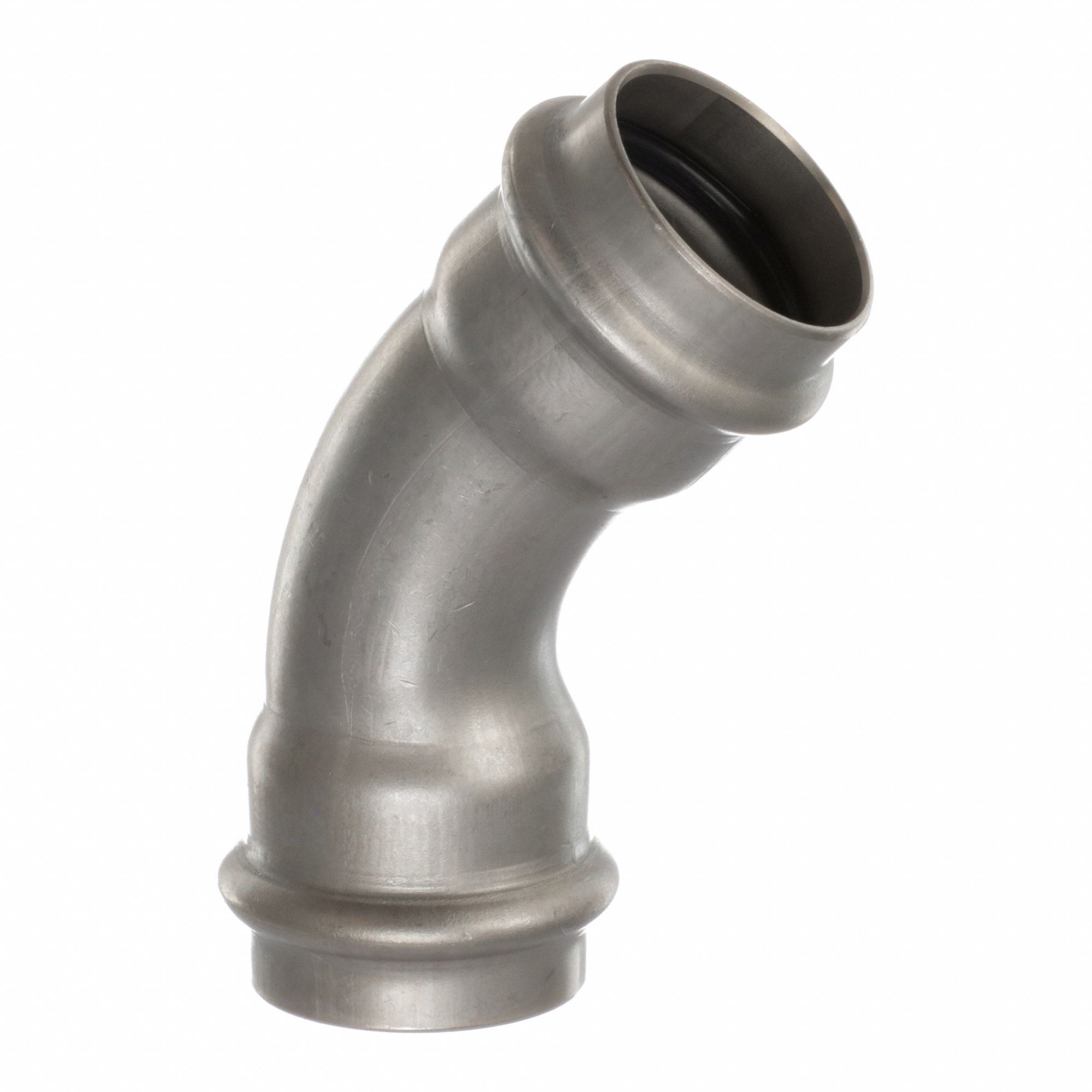 Crimp Elbow Fitting: 1 in CTS x 1 in CTS Size, 45° Elbow, Press-fit x Press-fit, EPDM