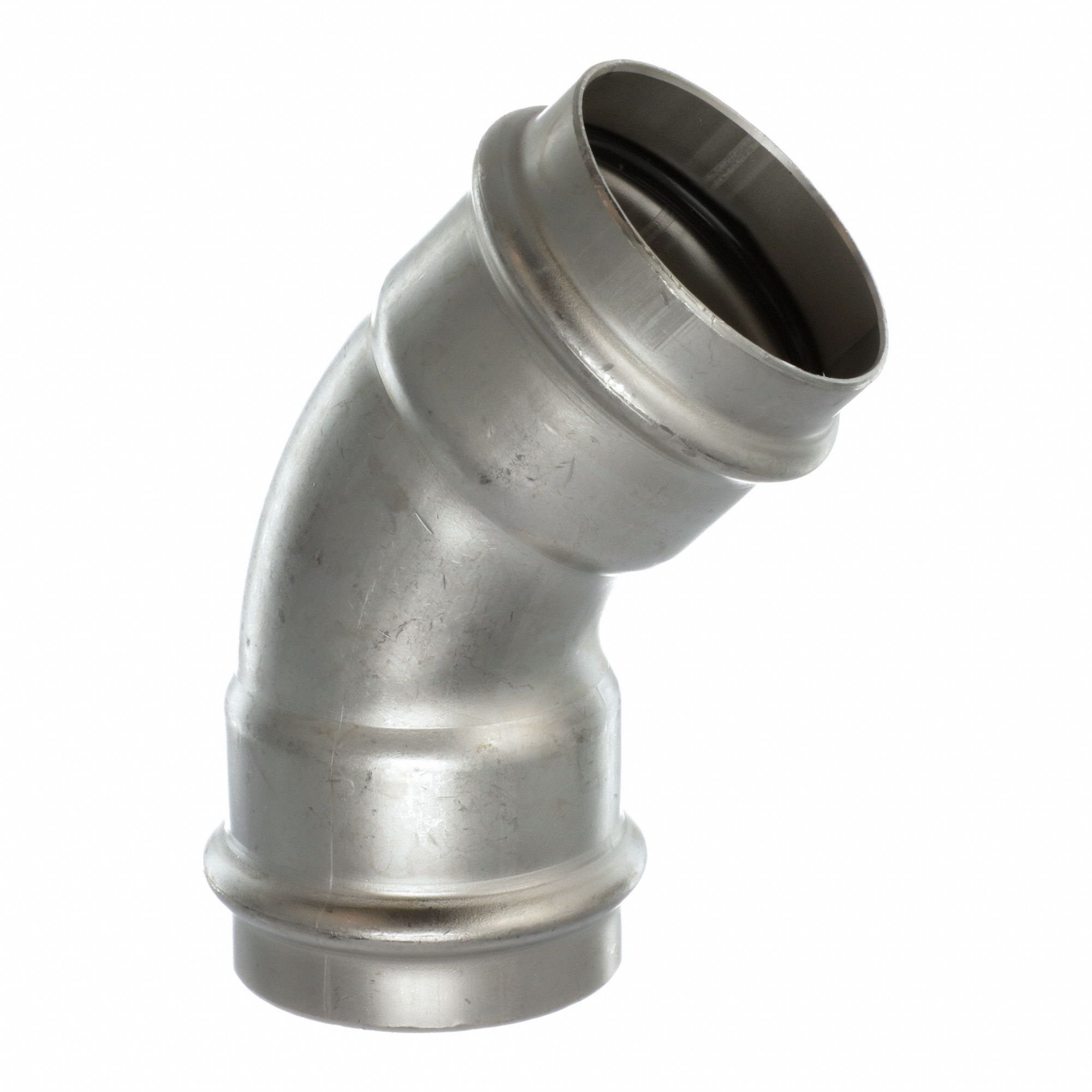 Crimp Elbow Fitting: 2 in CTS x 2 in CTS Size, 45° Elbow, Press-fit x Press-fit, EPDM