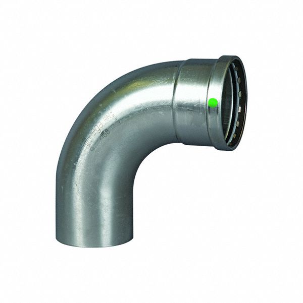 Crimp Elbow Fitting: 2 1/2 in CTS x 2 1/2 in CTS Size, 90° Elbow, Press-fit x FTG