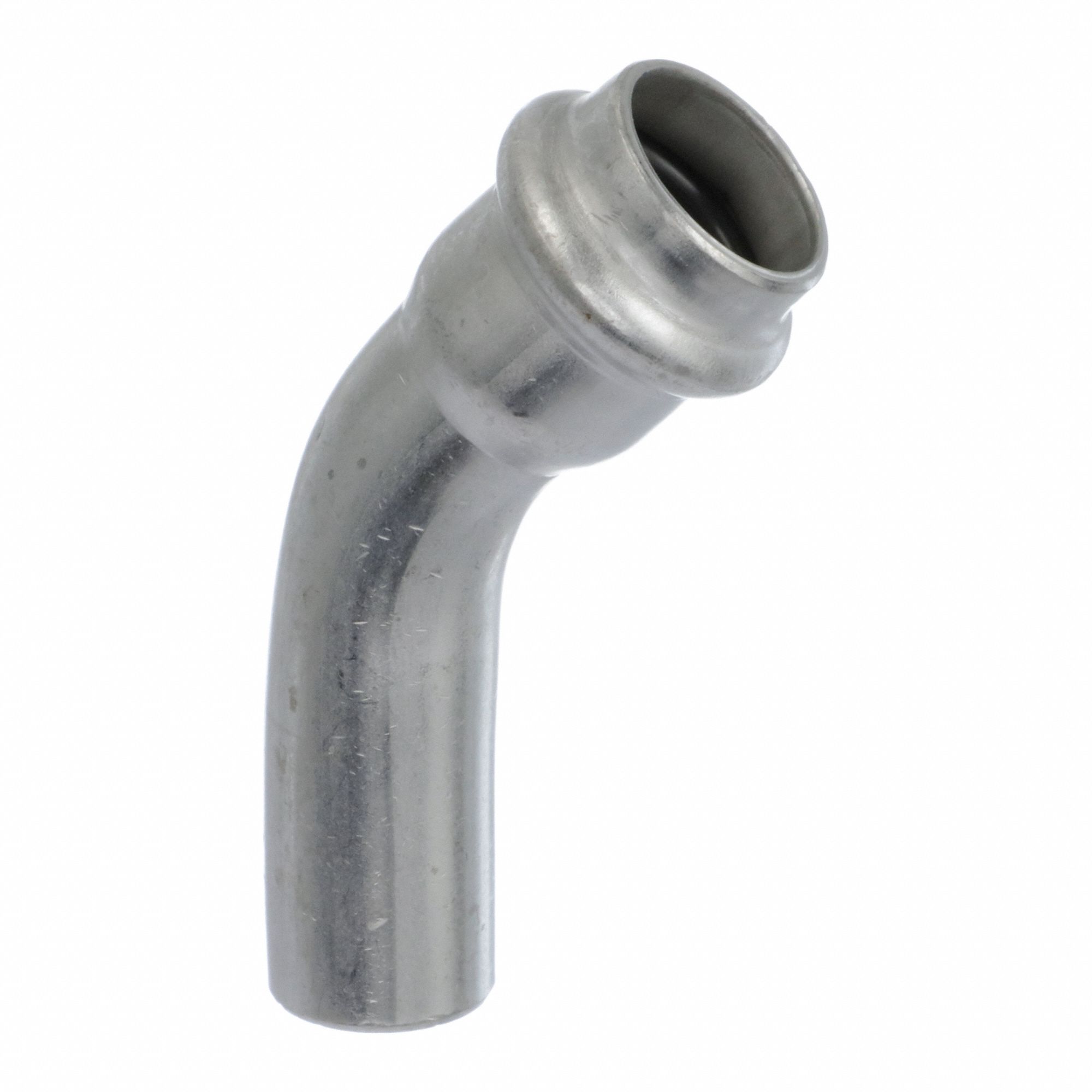 Crimp Elbow Fitting: 1/2 in CTS x 1/2 in CTS Size, 45° Elbow, Press-fit x FTG, EPDM