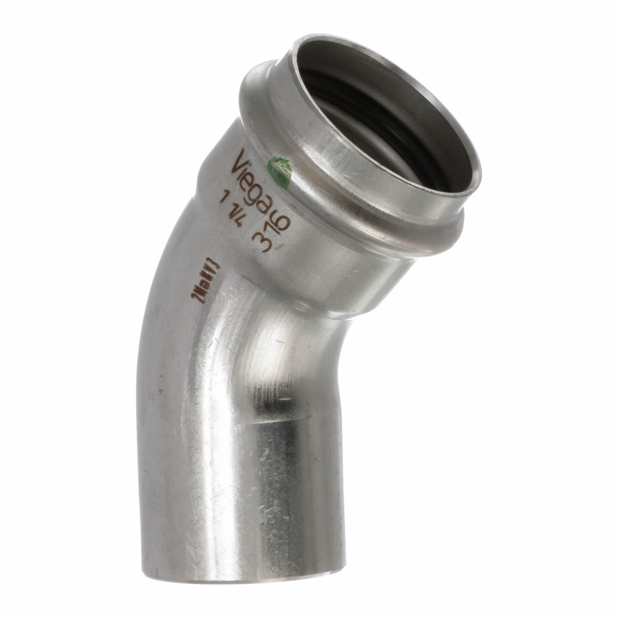 Crimp Elbow Fitting: 1 1/4 in CTS x 1 1/4 in CTS Size, 45° Elbow, Press-fit x FTG