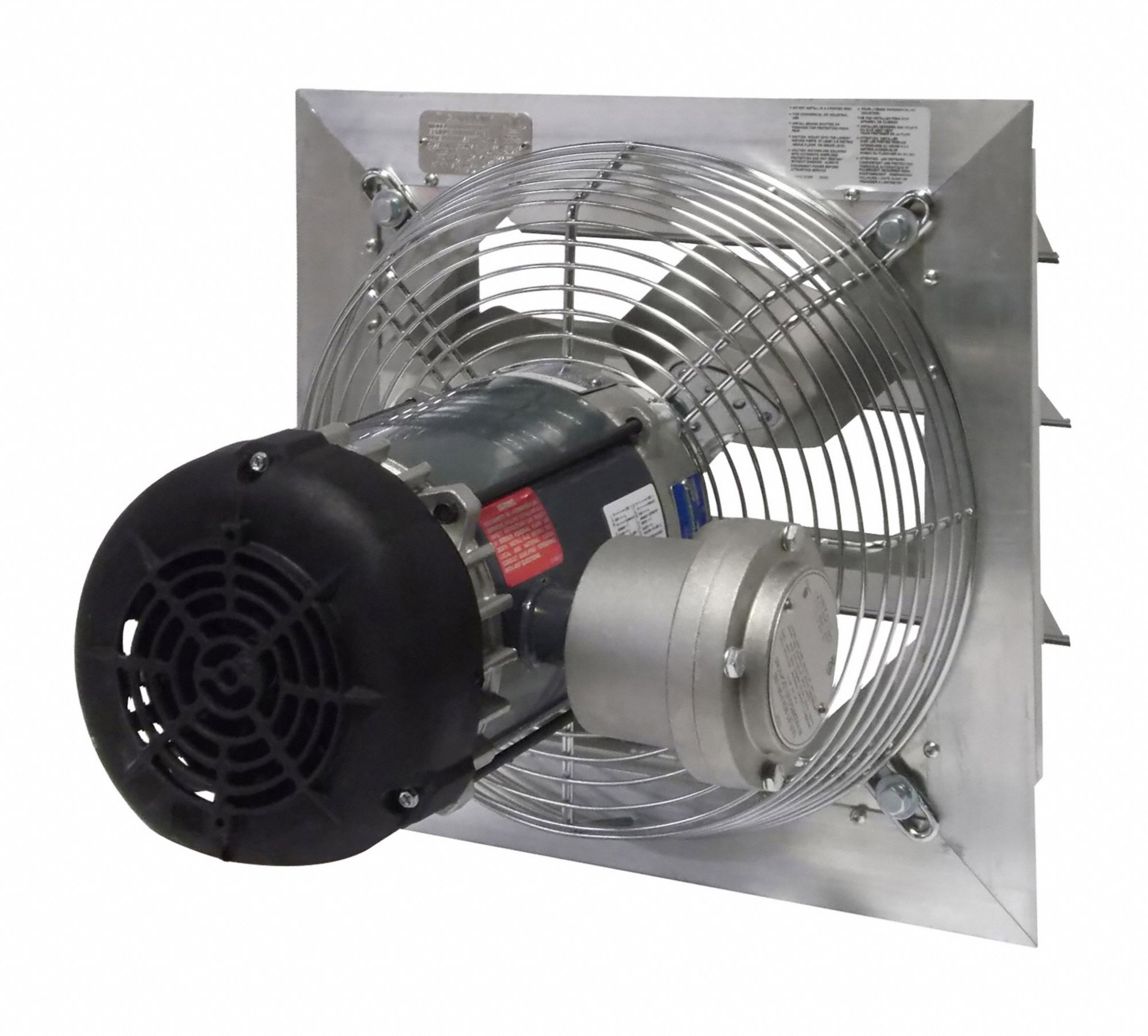 EXHAUST FAN, 16 IN BLADE, 1 SPEED, ⅓ HP, TOTALLY ENCLOSED AIR OVER, 2,580 CFM, 230/460V AC