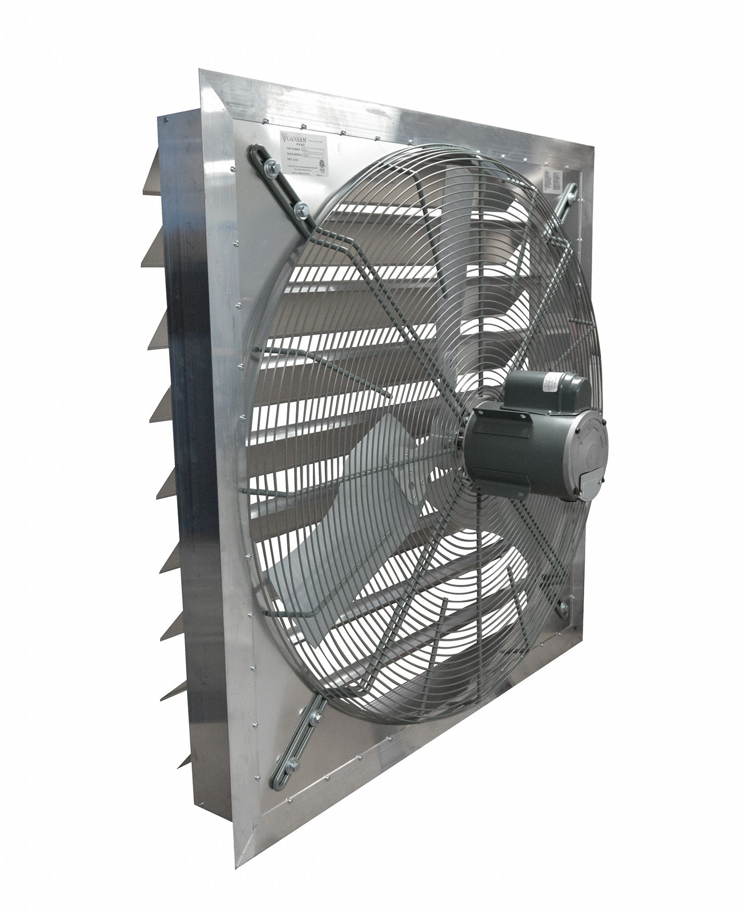 Shutter Mount Exhaust Fan: 36 in Blade, 1 Speed, 1/2 hp, Totally Enclosed  Air Over, 10,000 cfm, 1 ph