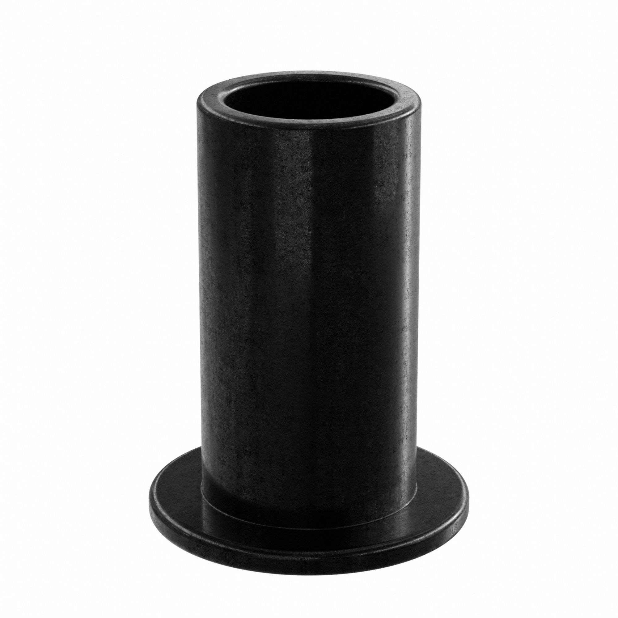 Flanged Sleeve Bearing: PEEK, 3/16 in Bore, 1/4 in OD, 1/2 in Overall Lg, Black, 10 PK