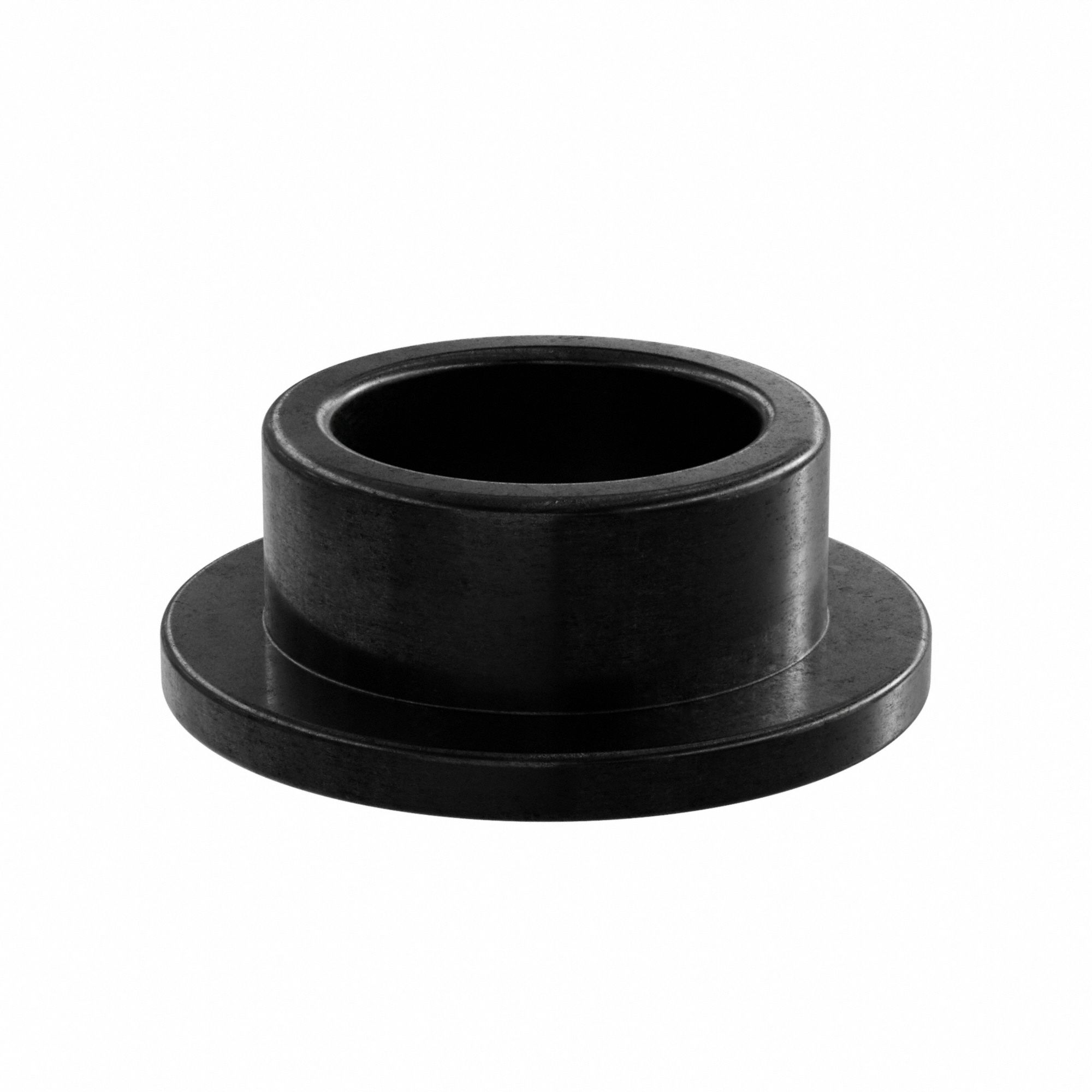 Flanged Sleeve Bearing: PEEK, 3/8 in Bore, 1/2 in OD, 1/4 in Overall Lg, Black, 10 PK