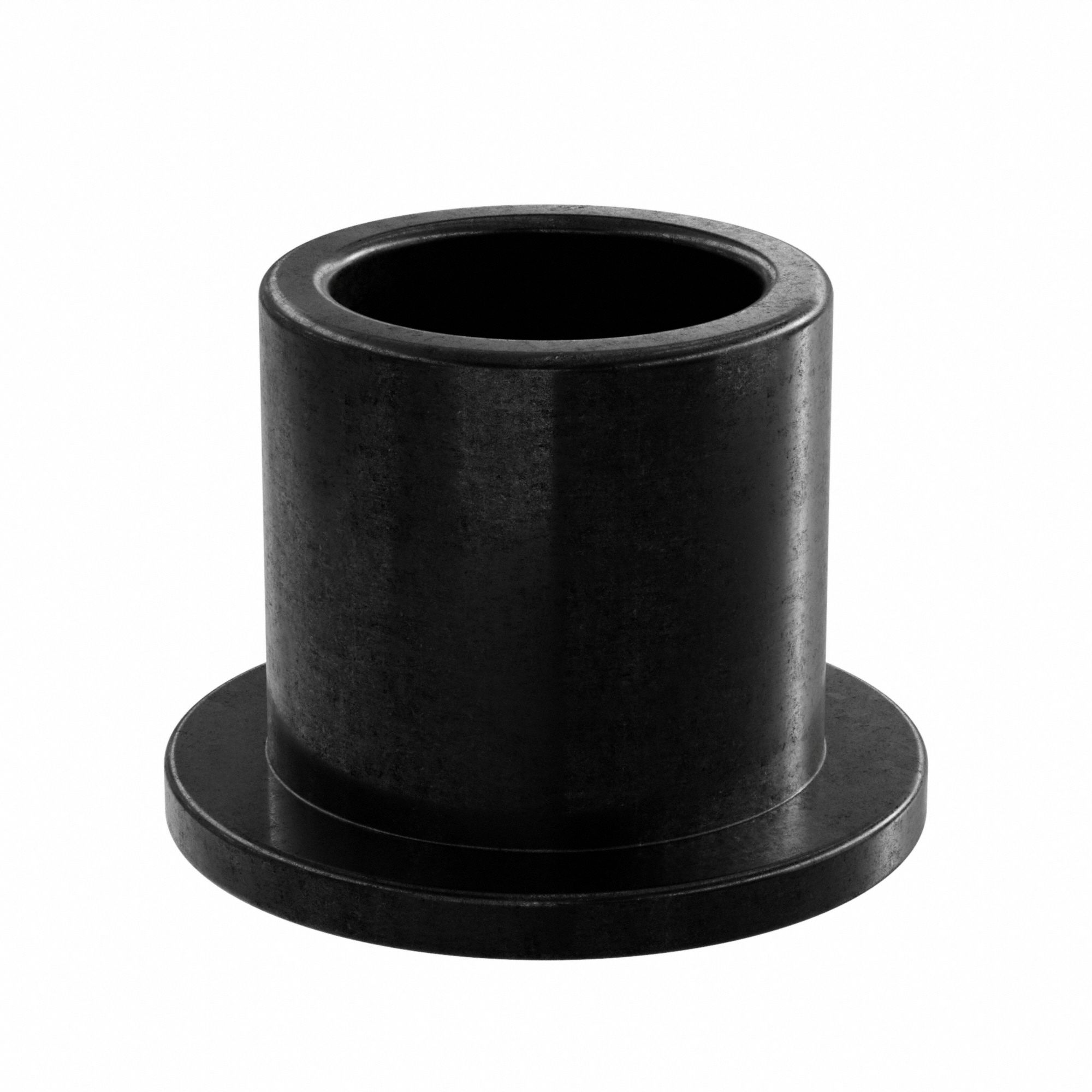 Flanged Sleeve Bearing: PEEK, 3/8 in Bore, 1/2 in OD, 1/2 in Overall Lg, Black, 10 PK
