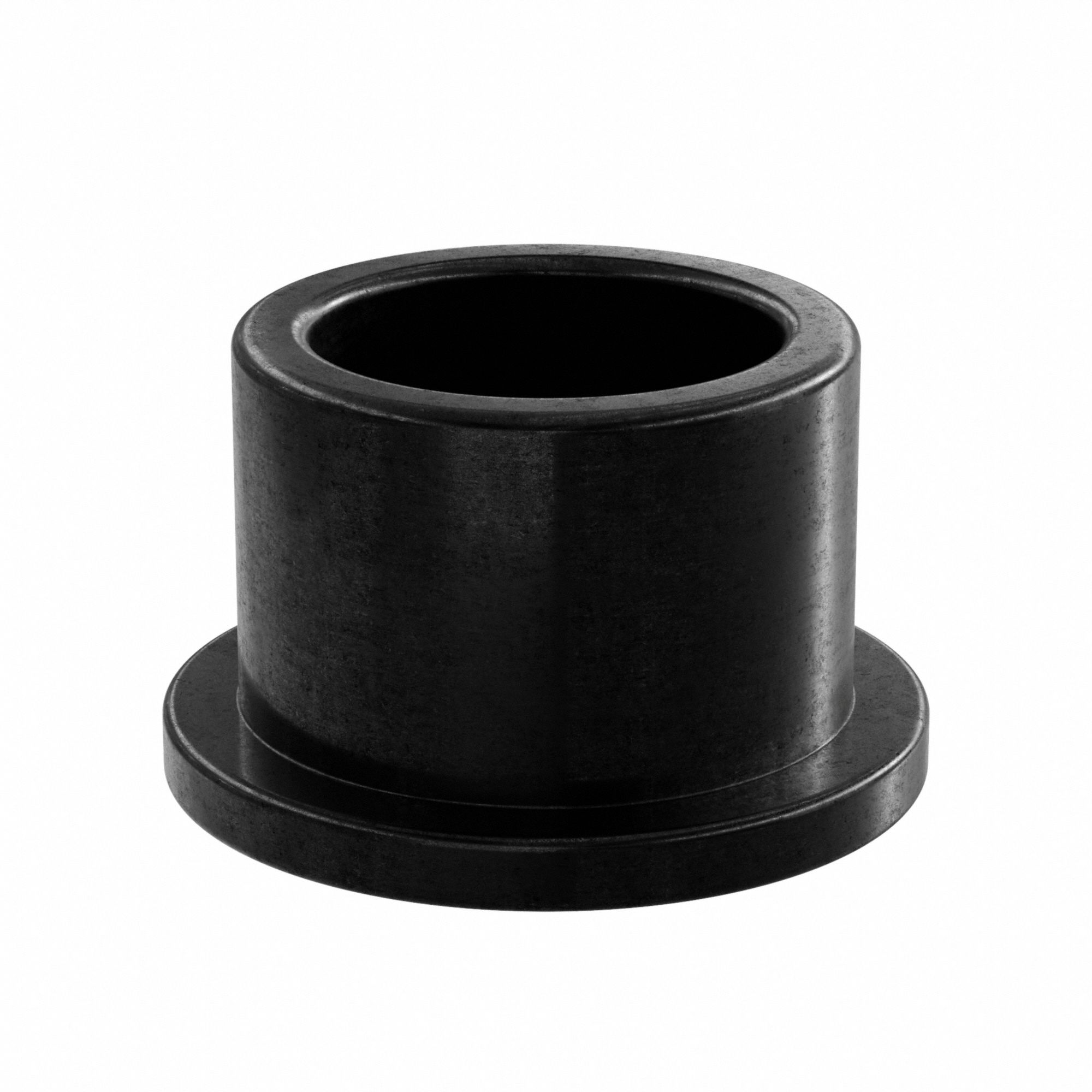 Flanged Sleeve Bearing: PEEK, 3/8 in Bore, 1/2 in OD, 3/8 in Overall Lg, Black, 5 PK