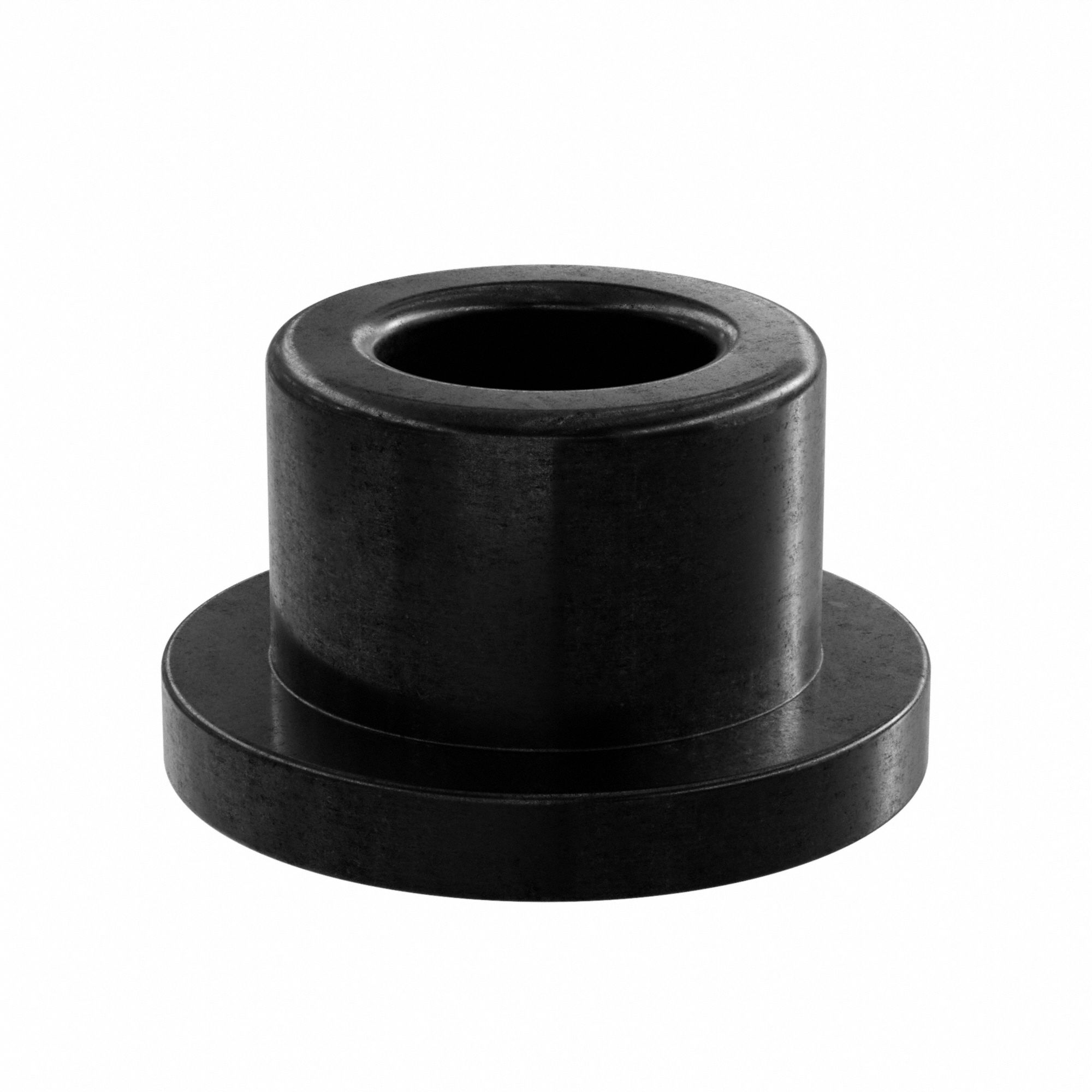 Flanged Sleeve Bearing: PEEK, 3/8 in Bore, 5/8 in OD, 1/2 in Overall Lg, Black, 3 PK