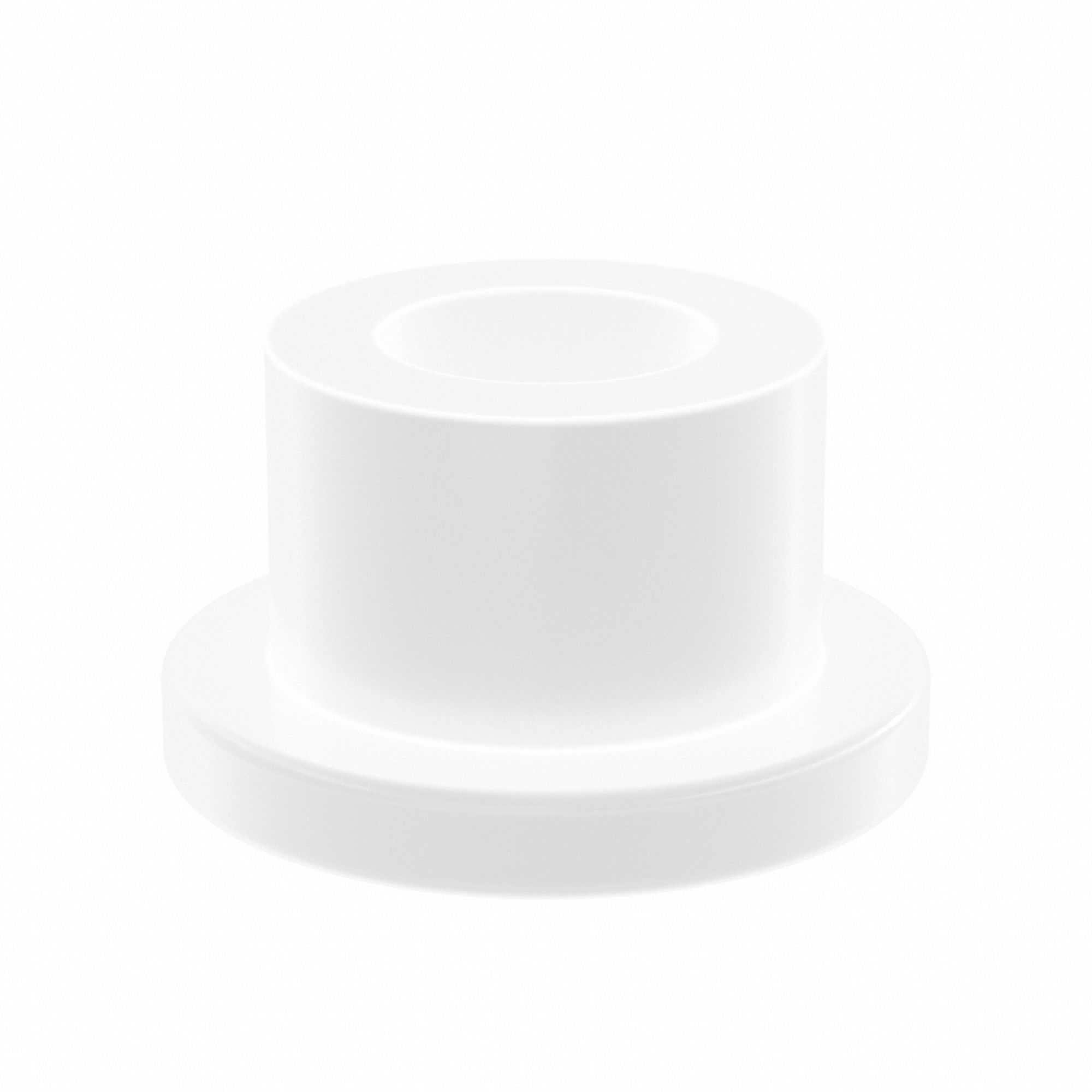 Flanged Sleeve Bearing: PTFE, 3/16 in Bore, 5/16 in OD, 1/4 in Overall Lg, White, 10 PK