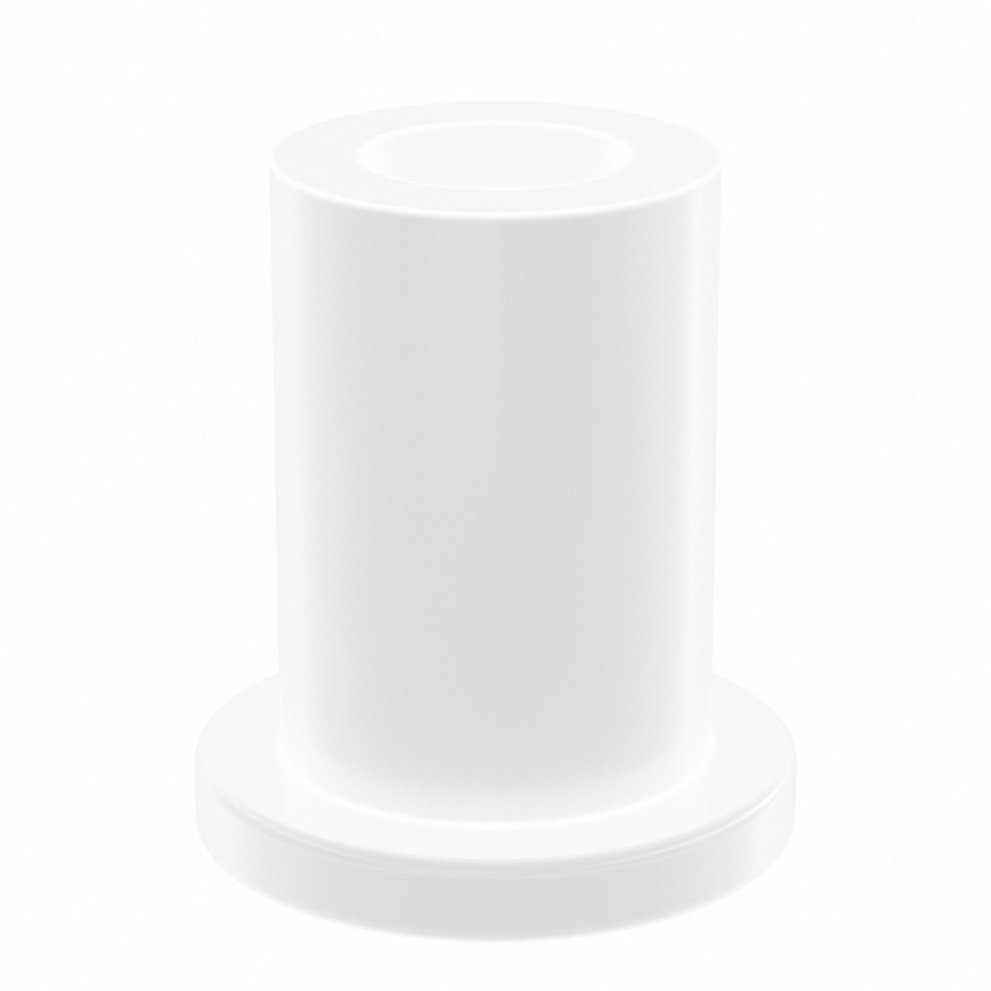 Flanged Sleeve Bearing: PTFE, 3/16 in Bore, 5/16 in OD, 1/2 in Overall Lg, White, 10 PK