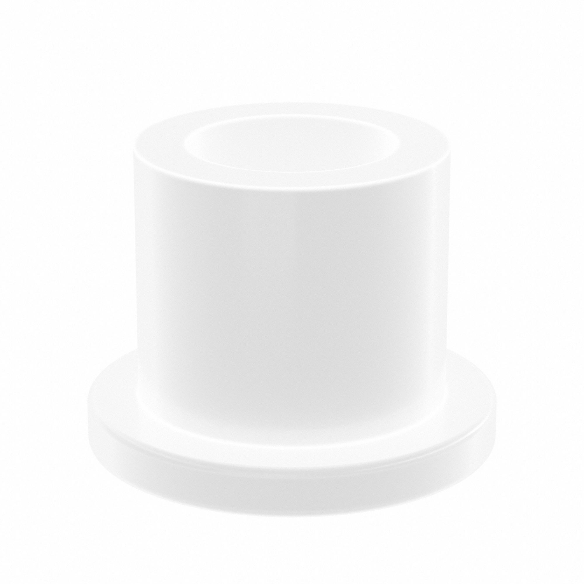 Flanged Sleeve Bearing: PTFE, 1/4 in Bore, 3/8 in OD, 3/8 in Overall Lg, White, 10 PK
