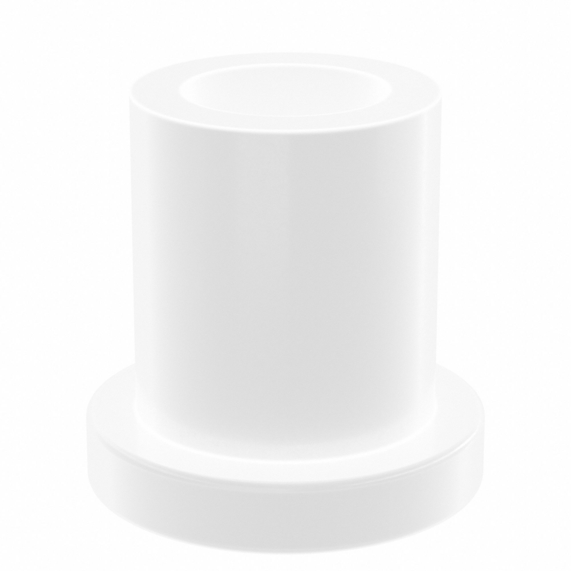 Flanged Sleeve Bearing: PTFE, 1/4 in Bore, 3/8 in OD, 1/2 in Overall Lg, White, 10 PK