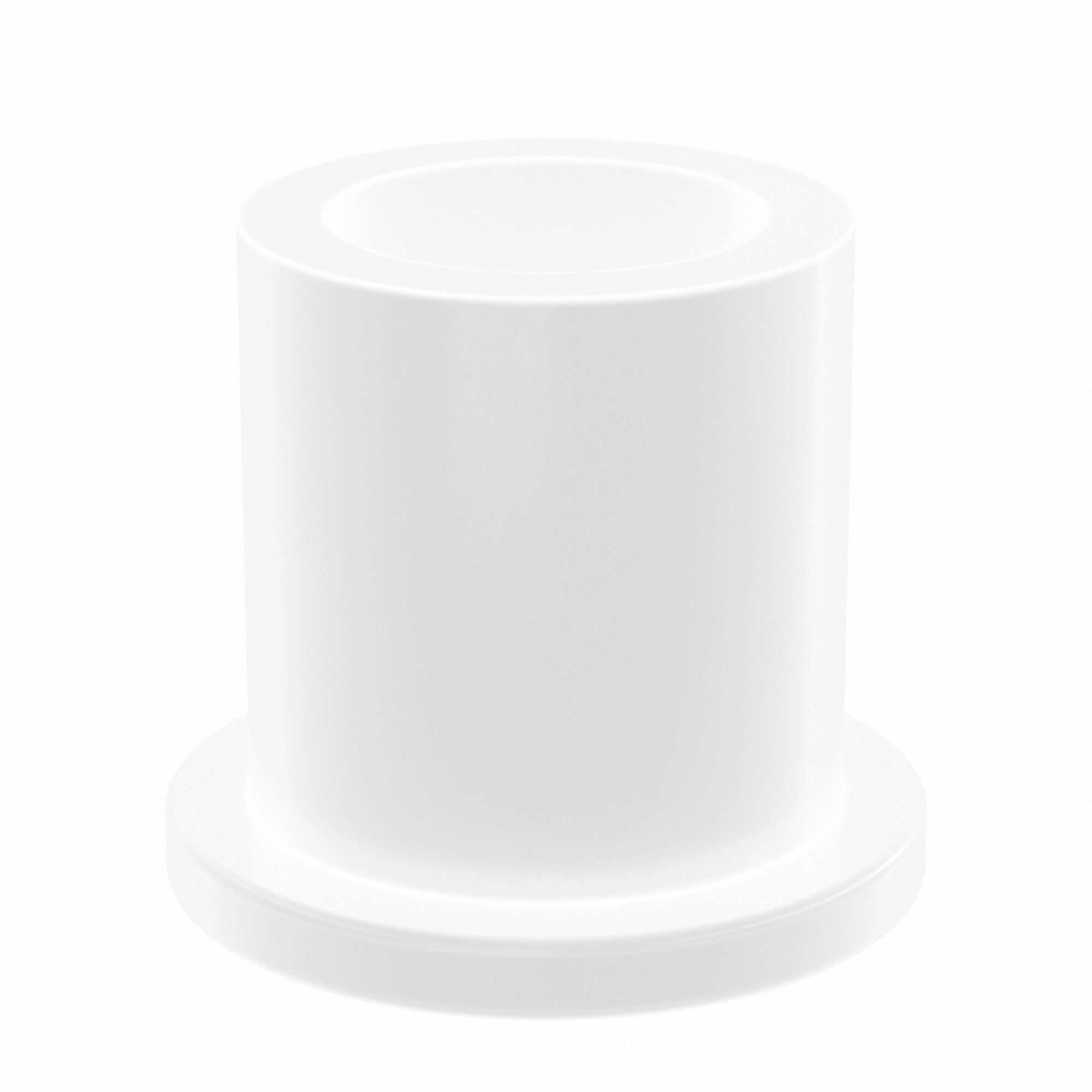 Flanged Sleeve Bearing: PTFE, 5/16 in Bore, 7/16 in OD, 1/2 in Overall Lg, White, 10 PK