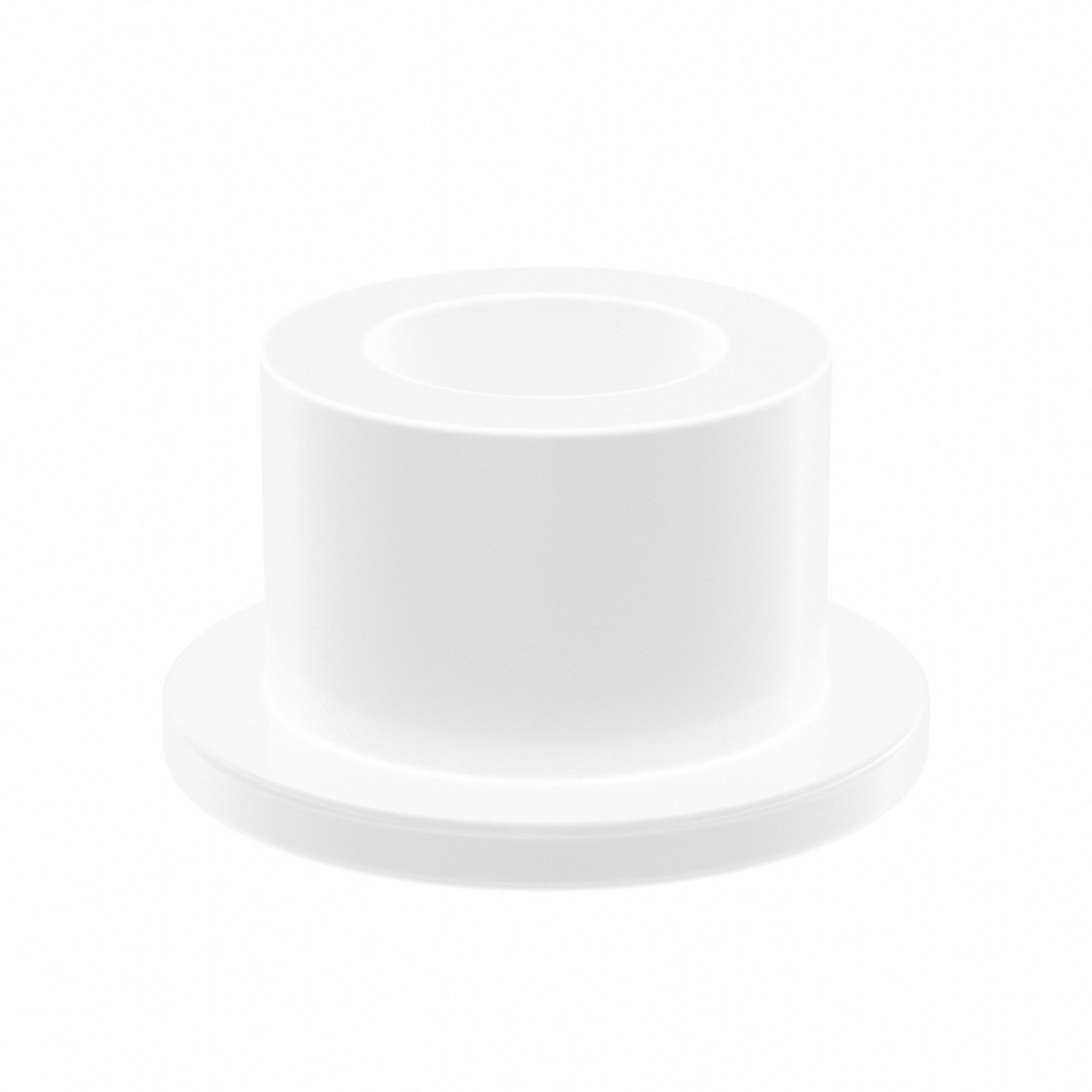 Flanged Sleeve Bearing: PTFE, 5/16 in Bore, 1/2 in OD, 3/8 in Overall Lg, White, 10 PK