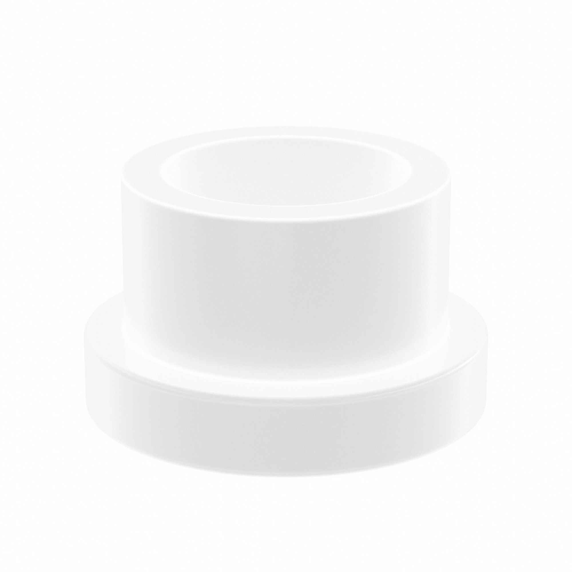 Flanged Sleeve Bearing: PTFE, 3/8 in Bore, 1/2 in OD, 3/8 in Overall Lg, White, 10 PK