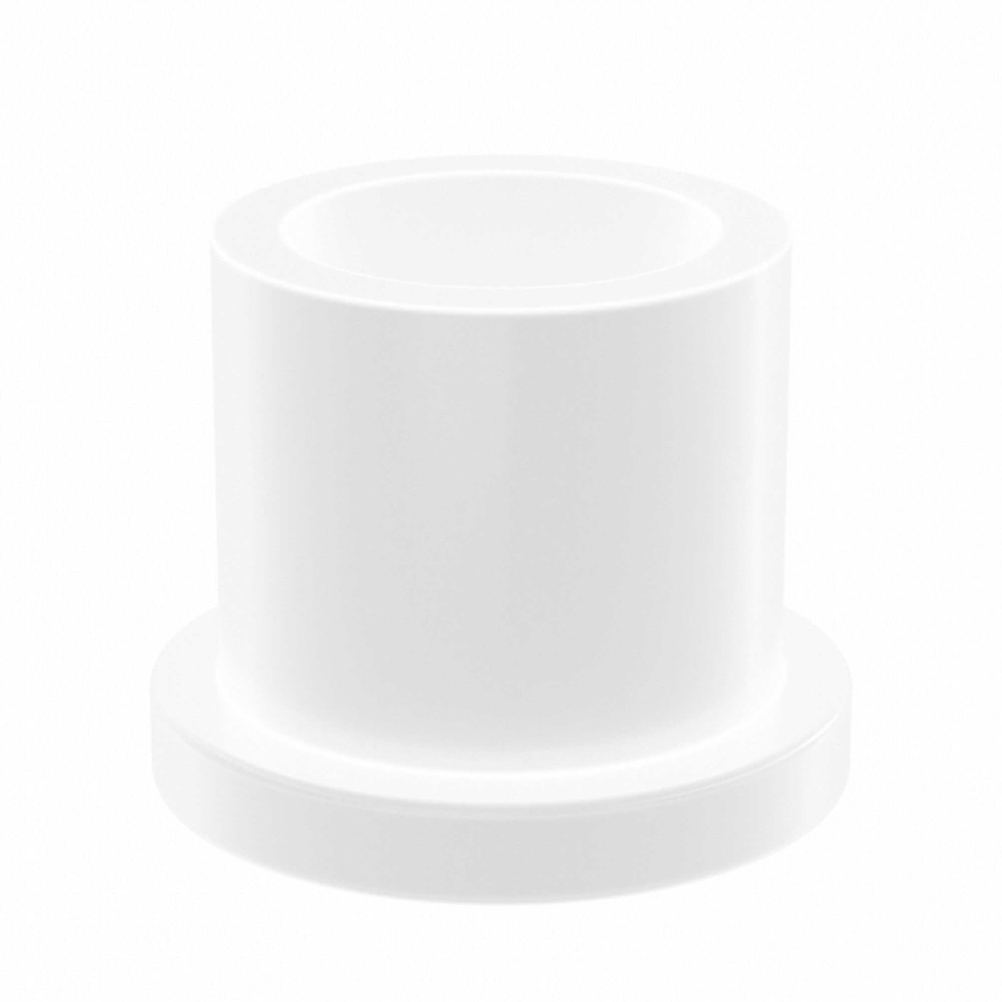 Flanged Sleeve Bearing: PTFE, 3/8 in Bore, 1/2 in OD, 1/2 in Overall Lg, White, 10 PK