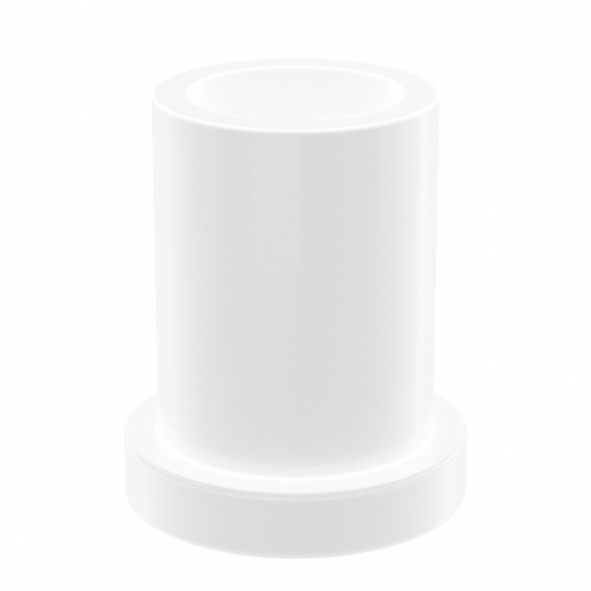 Flanged Sleeve Bearing: PTFE, 3/8 in Bore, 1/2 in OD, 3/4 in Overall Lg, White, 10 PK