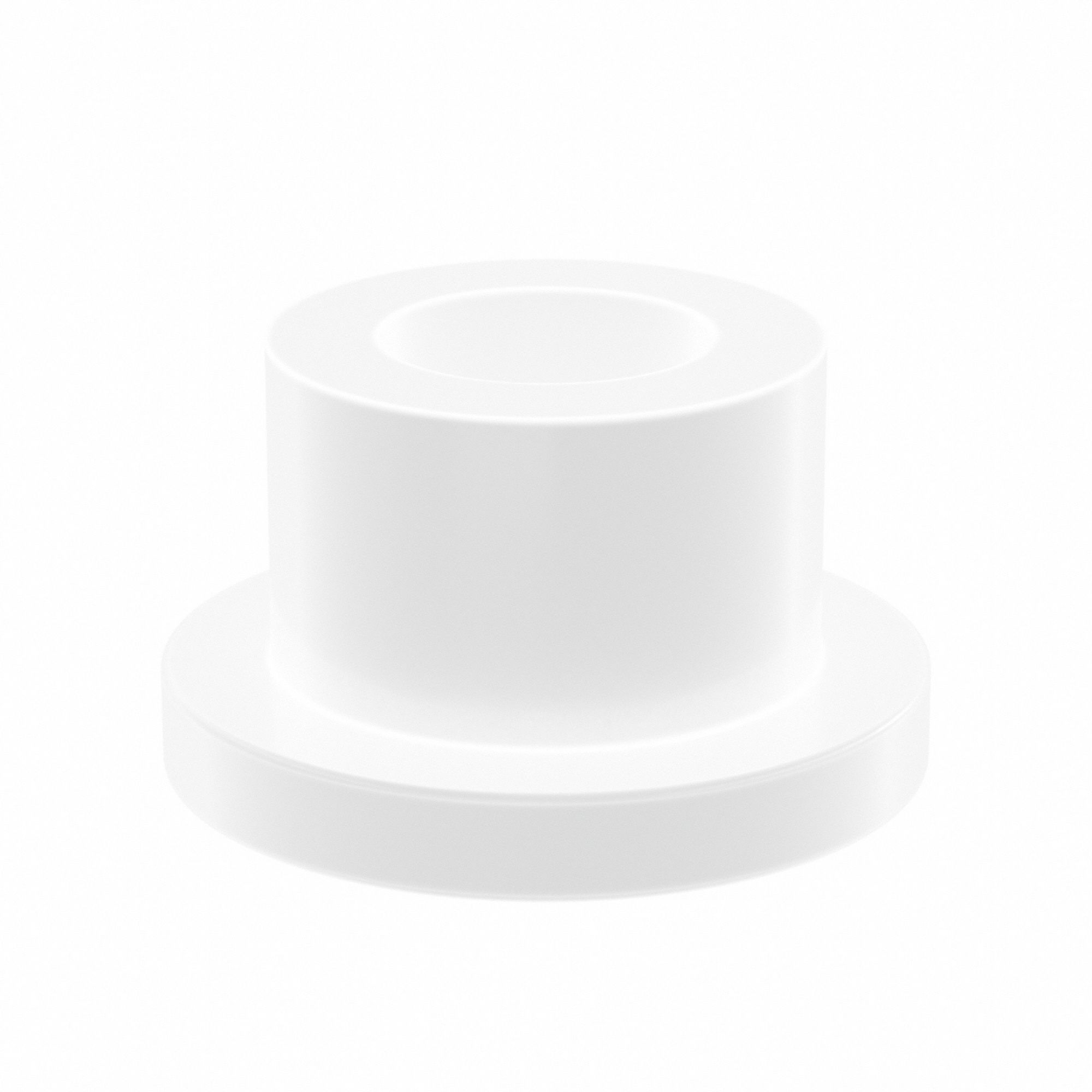 Flanged Sleeve Bearing: PTFE, 3/8 in Bore, 5/8 in OD, 1/2 in Overall Lg, White, 10 PK