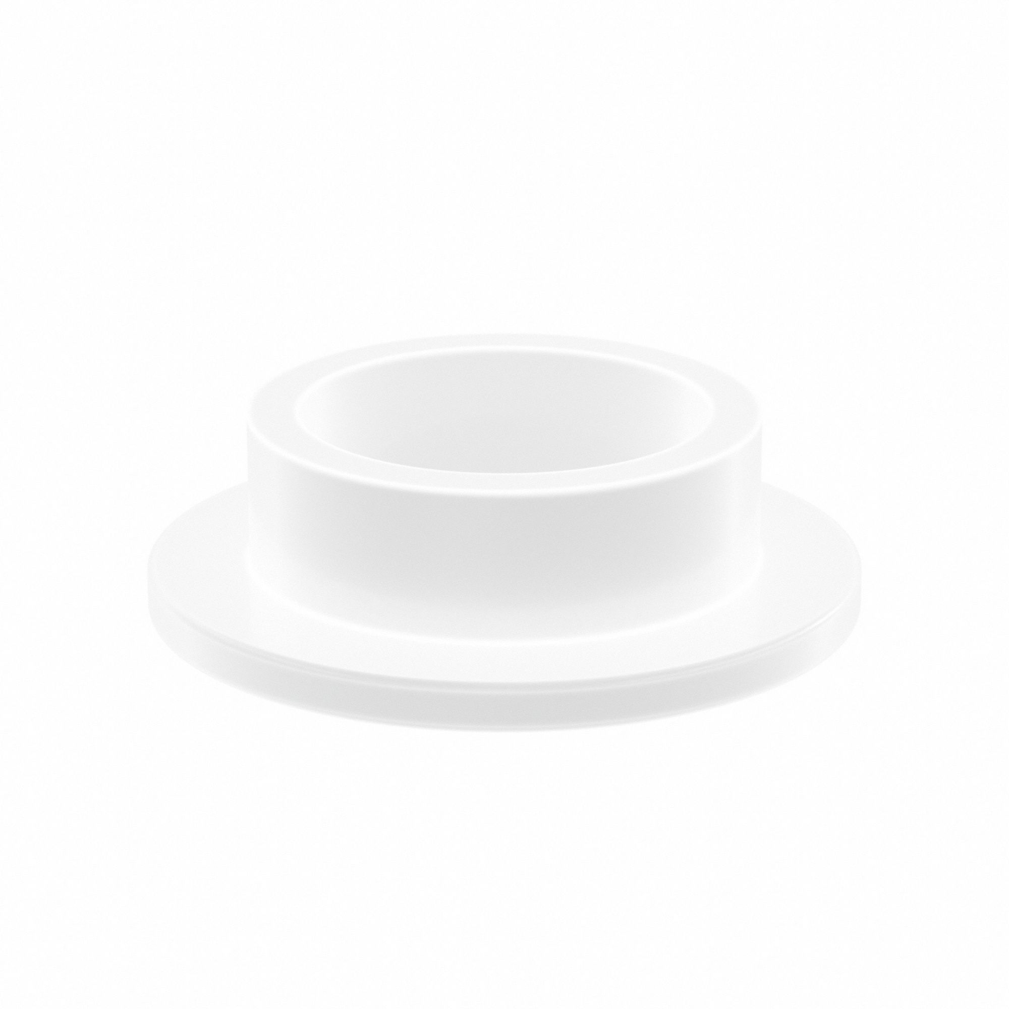 Flanged Sleeve Bearing: PTFE, 1/2 in Bore, 5/8 in OD, 1/4 in Overall Lg, White, 5 PK
